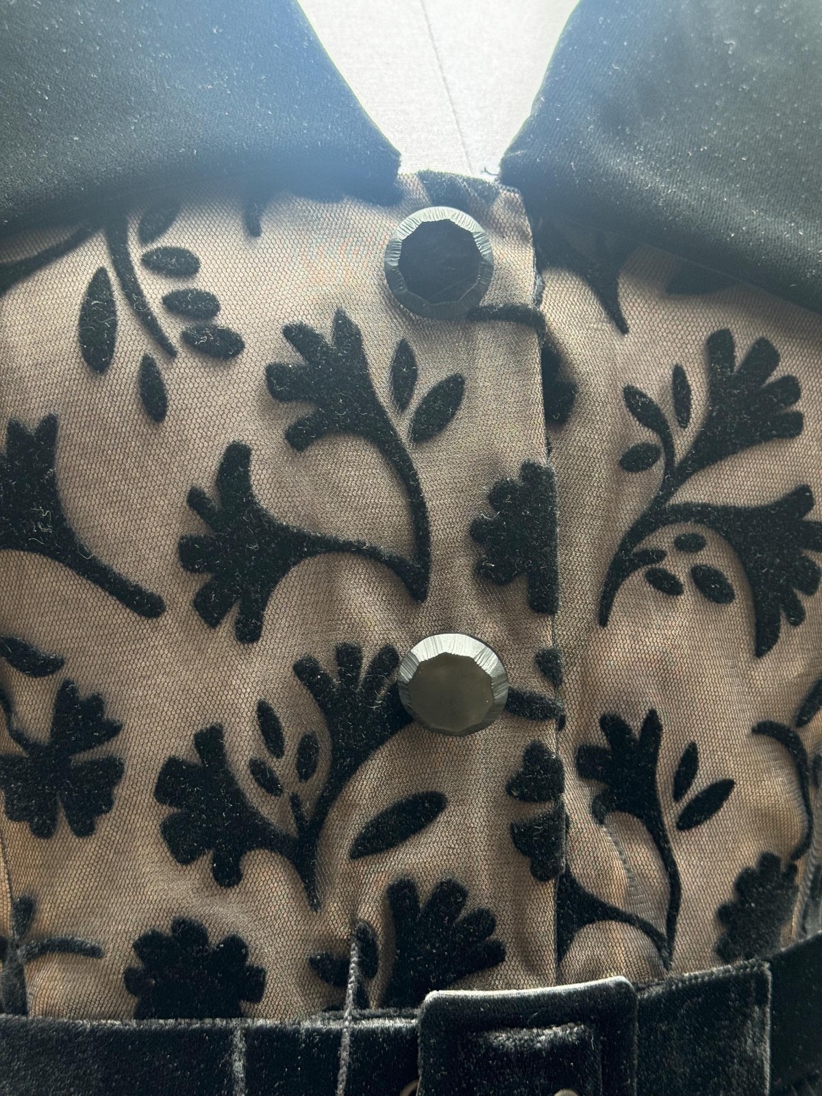 1980s Givenchy Couture Flocked Velvet Dress – RARE – 1940s Style