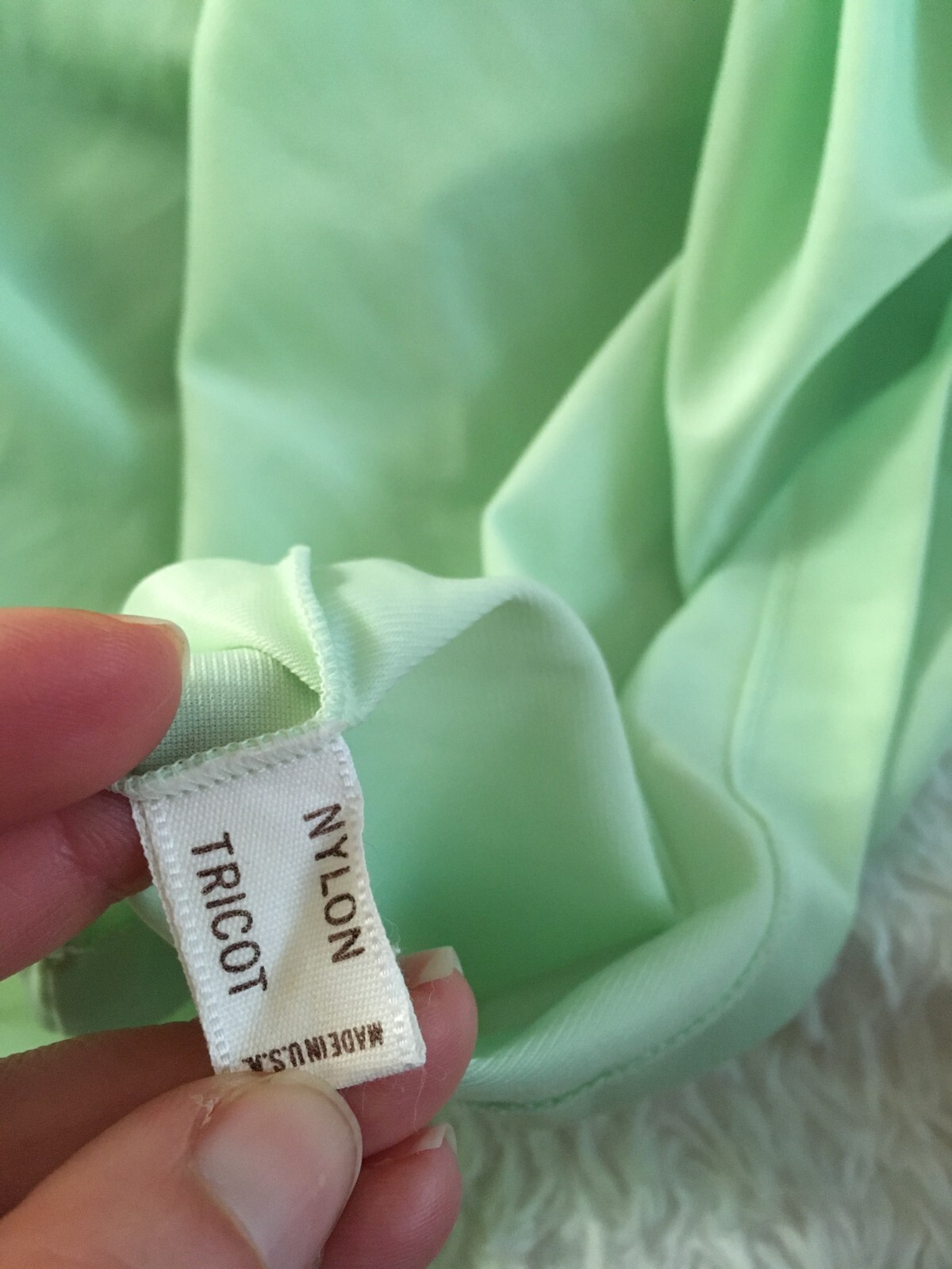 Vtg Long NIGHTGOWN +SLIPPERS Set Lot 34 Gown Mint Green Nylon