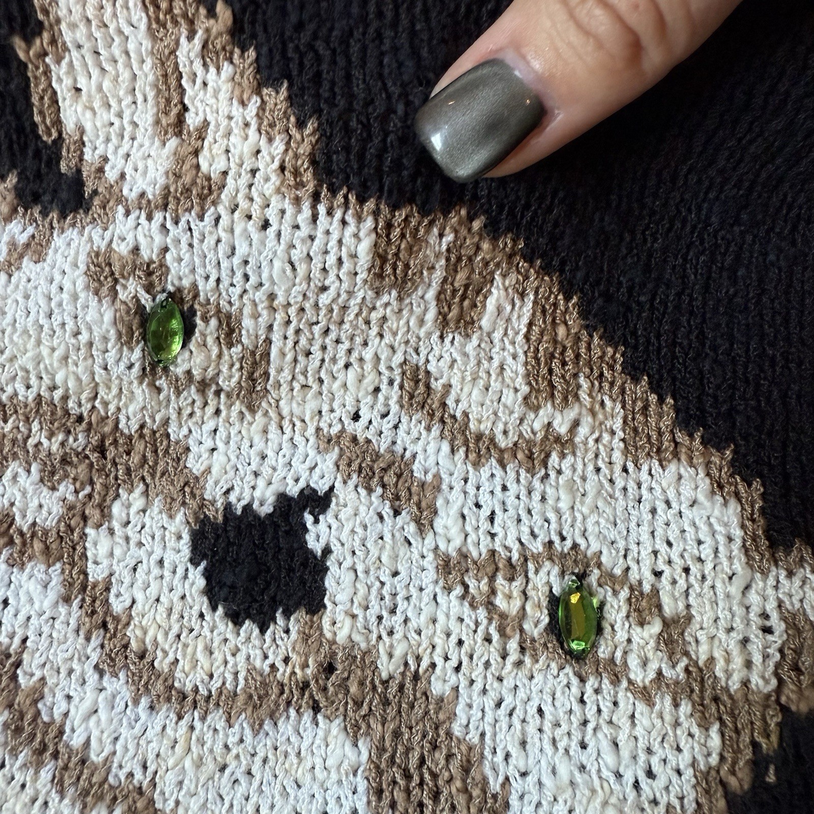 Vintage 80s/90s Adele Joyce Polka Dot Kitty Cat Sweater Size M