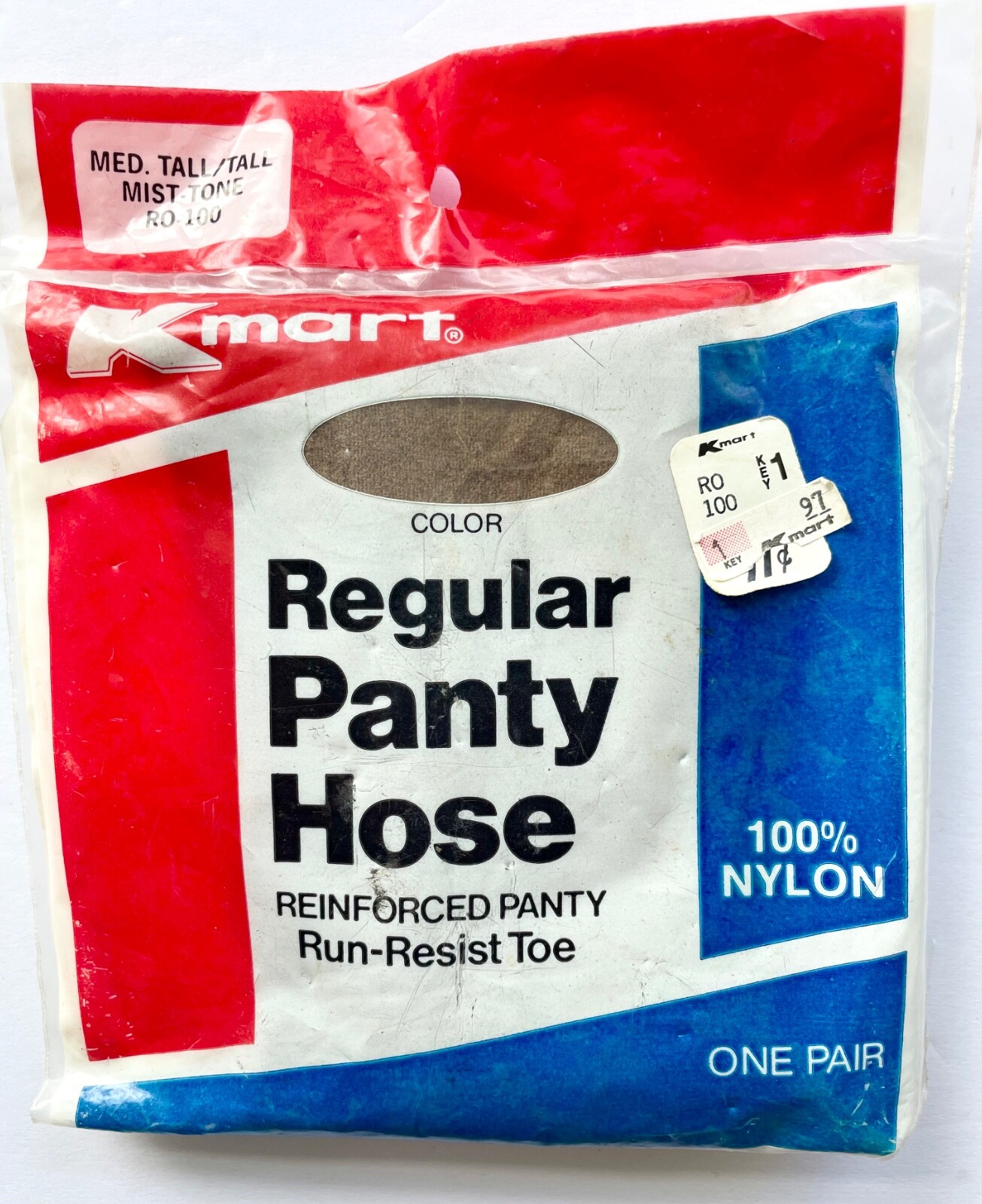 VINTAGE KMART REGULAR PANTYHOSE SIZE MEDIUM TALL MIST TONE REINFORCED PANTY NEW