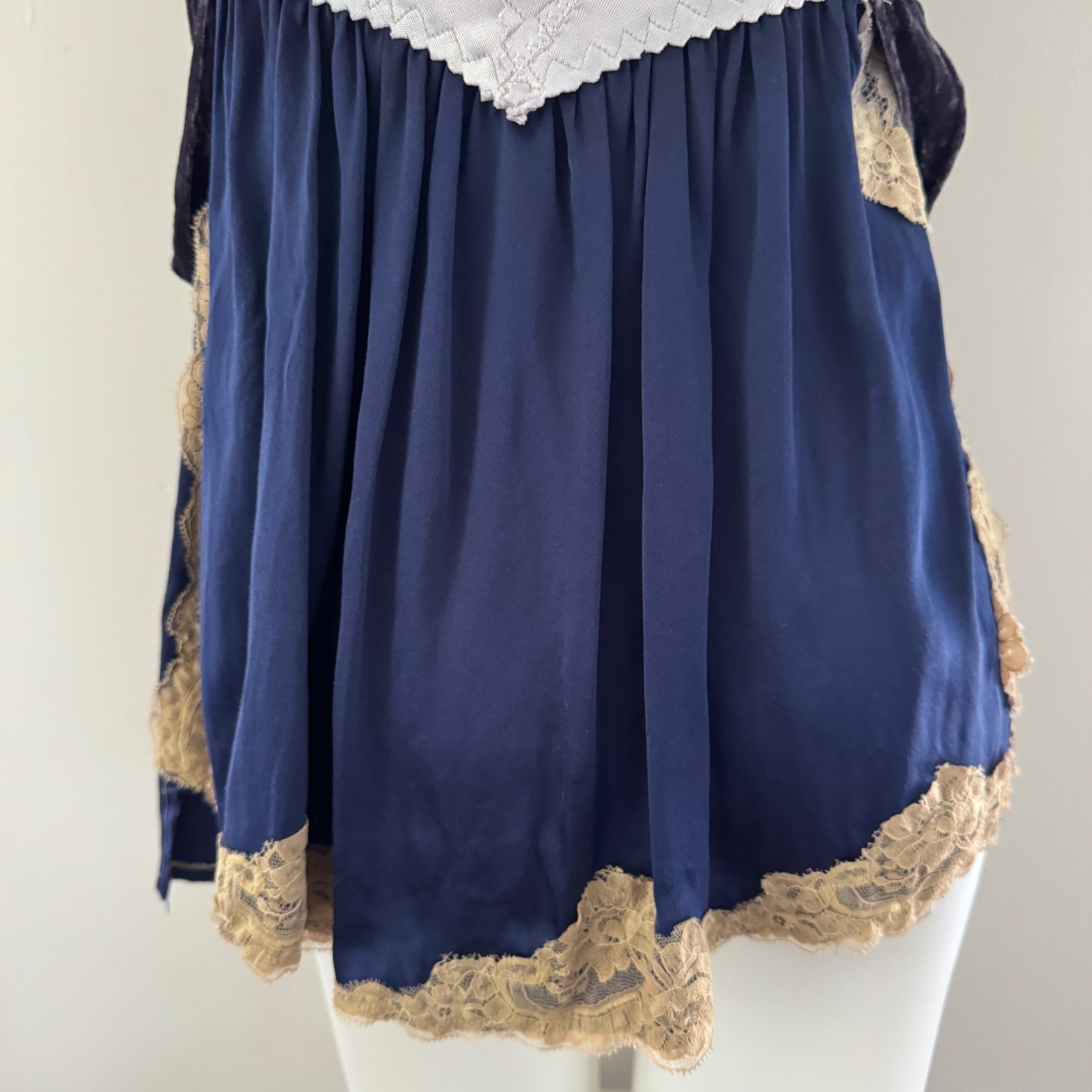 Y2K vtg CIGANA Slip Lace SILK UPCYCLED Girdle Strapless Top Skirt Regency DIY S
