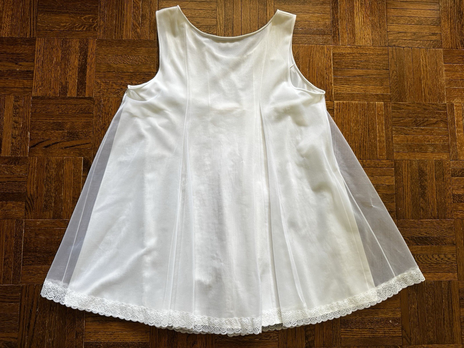 1960s Shadowline Nylon Peignoir Set M Babydoll Robe Lace Floral Sheer Boudoir