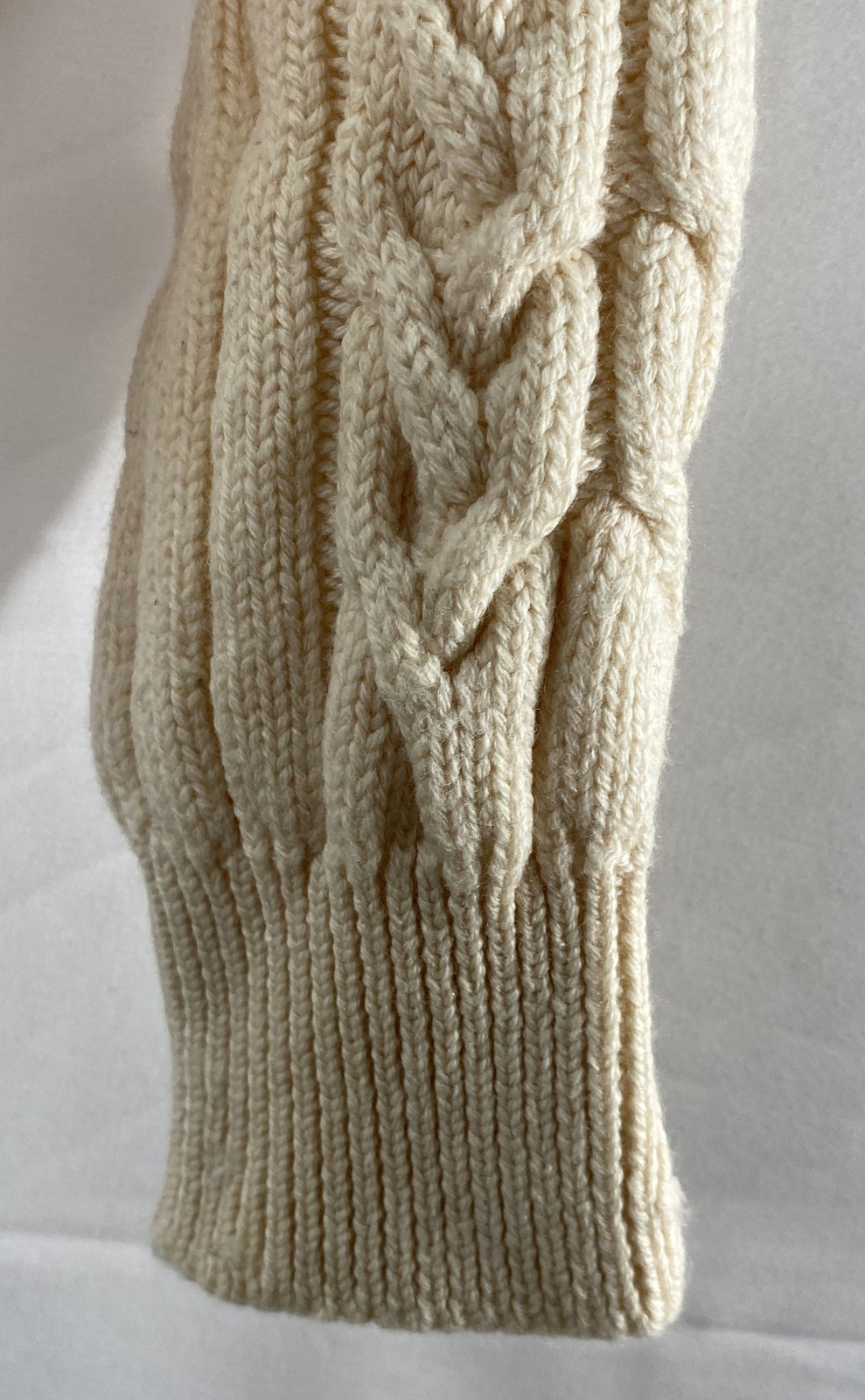 Vintage 90s Gianni Versace Couture Women’s Cream Cable Knit Turtleneck Sweater