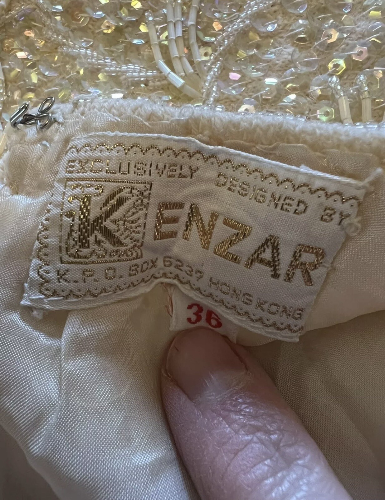 Kenzar Hong Kong Sleeveless Top Flapper Sequins Vintage Beaded Tassels Party 36