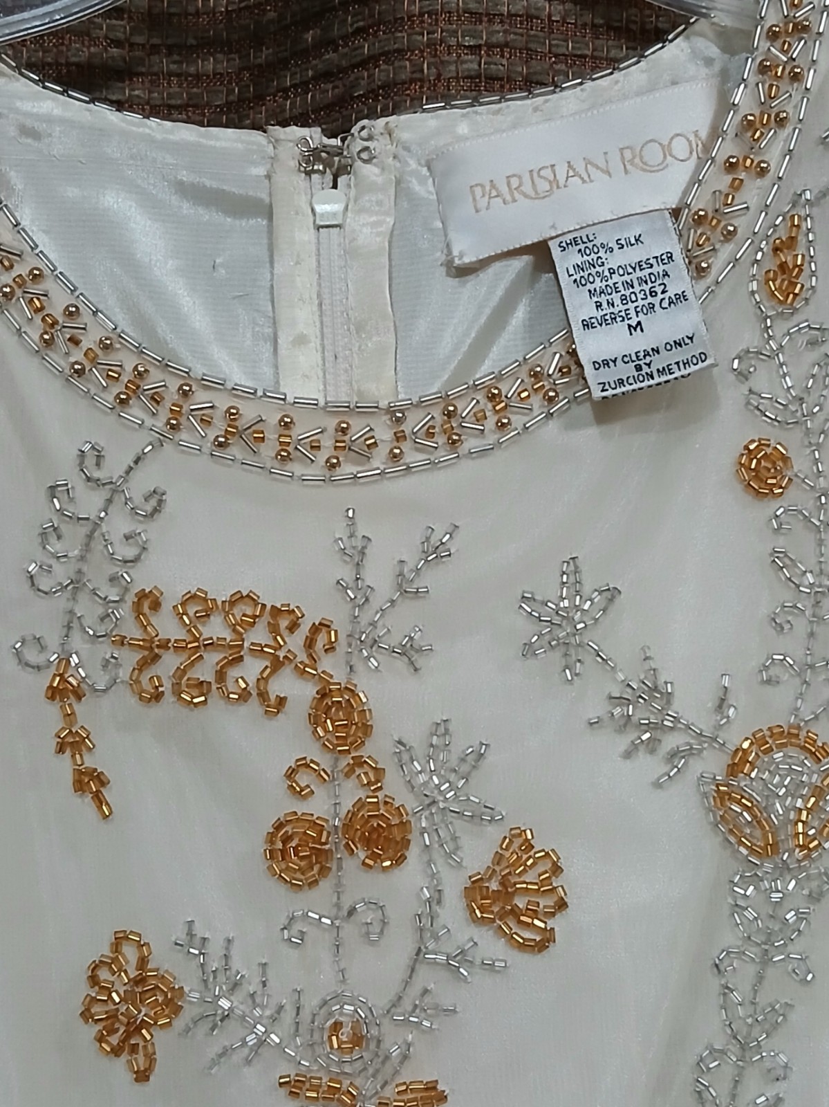 OMG NWT Parisian Room Silk Beaded 1970’s Tunic Sz M Rare