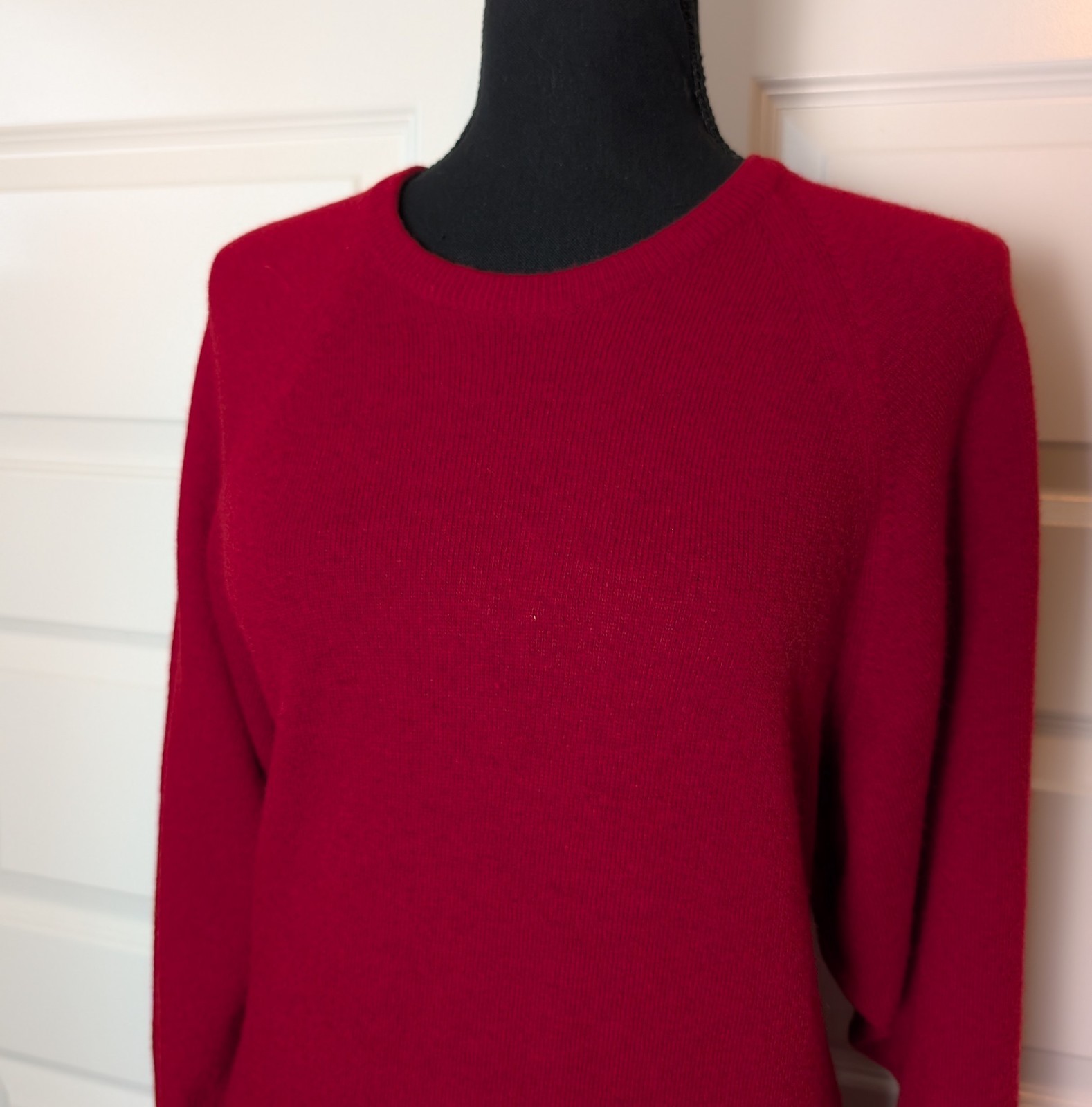 Vintage 80s The Scotch House Size S/M Sweater Dress Midi Red Lambswool Scotland