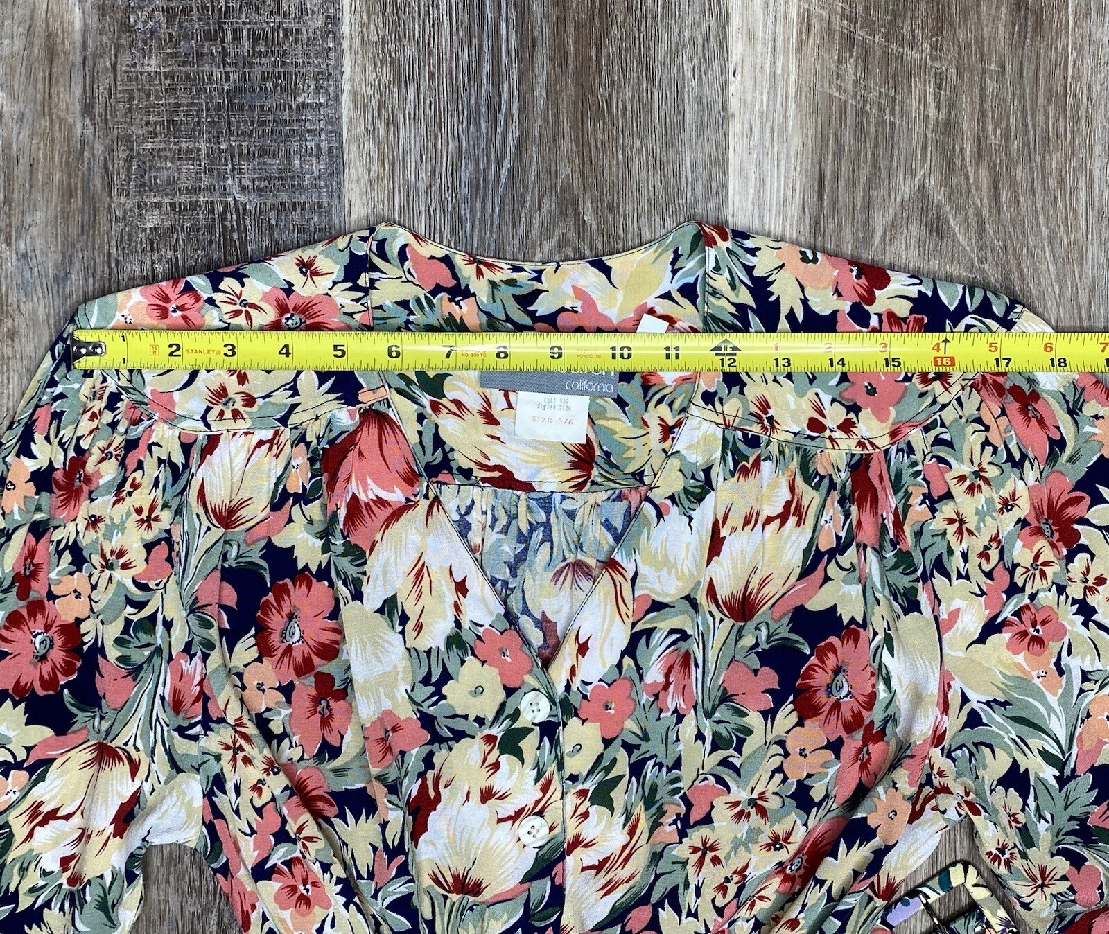 1980s Carol Anderson A-Line Shirt Dress Belted Floral Spring Casual Rayon 5/6