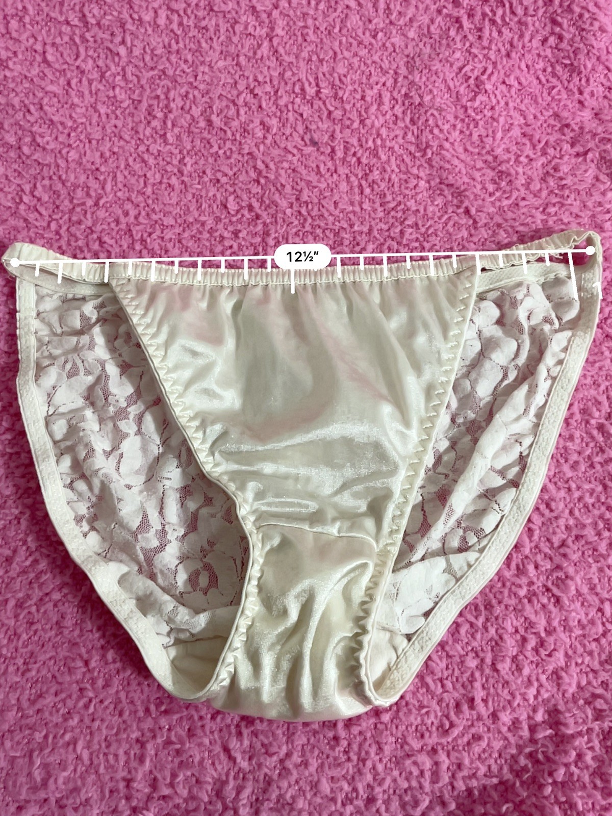 VINTAGE SATIN / LACE STRING BIKINI PANTY #1991