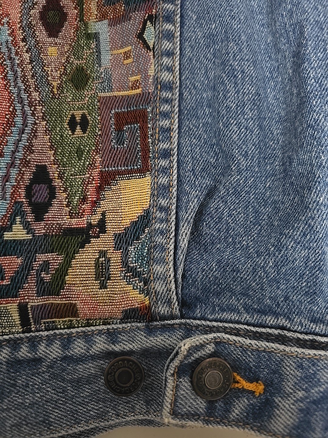 Von Ehrenpreis Jacket Women’s S Blue Denim Tapestry Coach New Hope PA Vintage