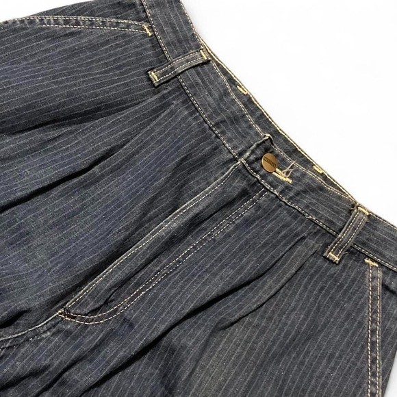 Rustler pinstripe denim riders jeans pleated 70s vintage scovill 13J (25×29)