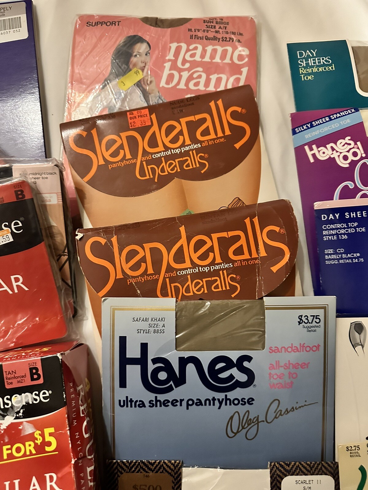 Vintage Pantyhose Lot Nylon Mixed Sizes Sheer Panty Sissy Nude Tan Black 21 Pack