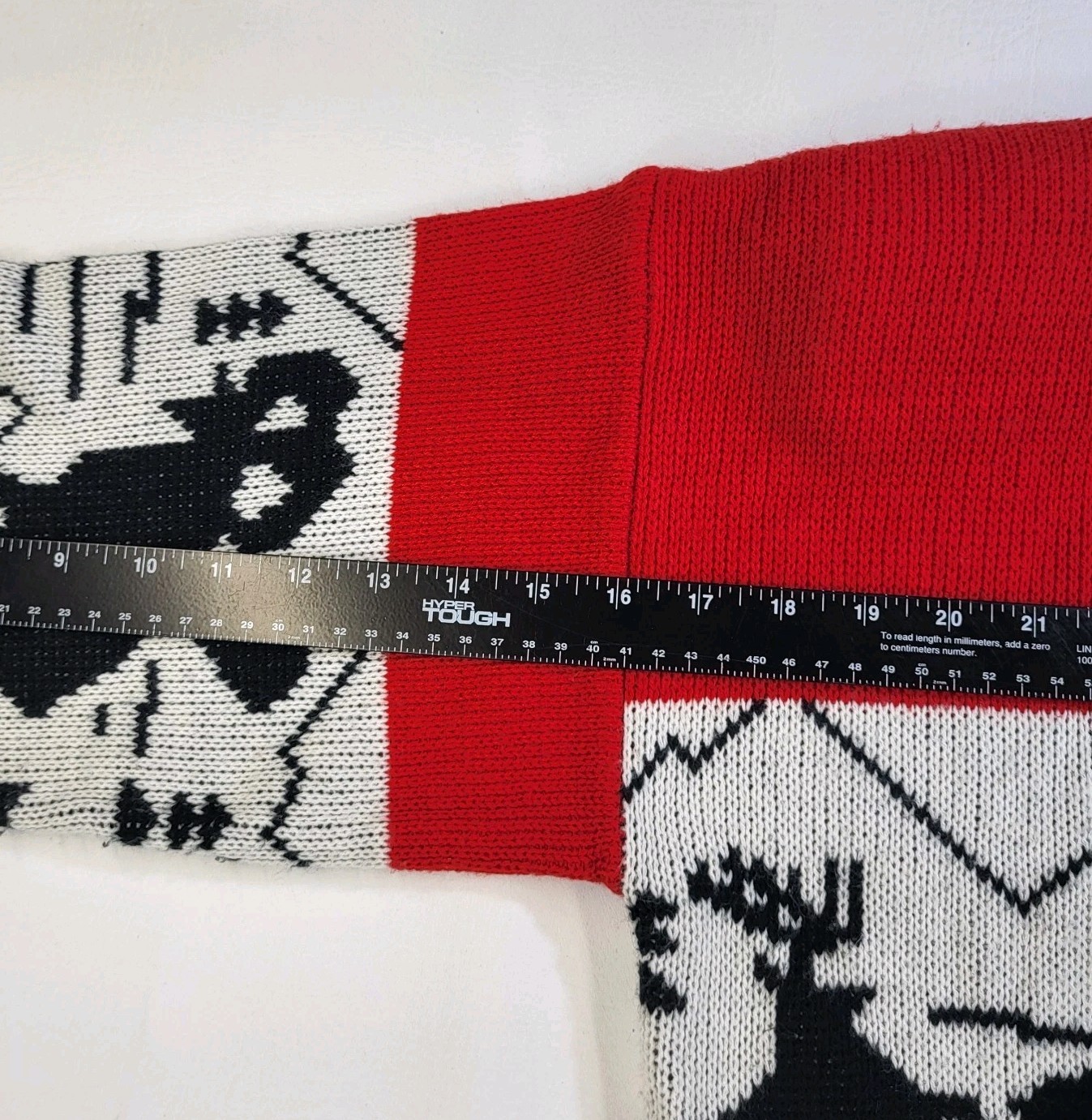 Vtg Jamie Scott Red Knit Sweater Reindeer Antelope Retro Ugly Christmas Cozy 80s