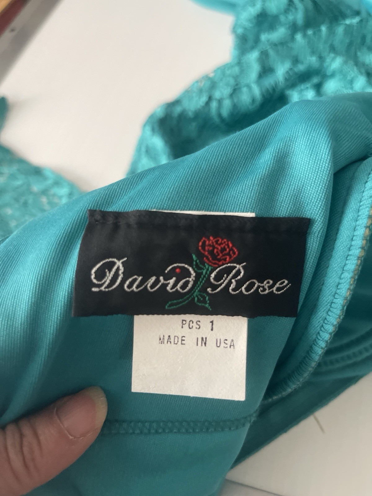Vintage David Rose Green Victorian Lace Party Cocktail Dress Size 10