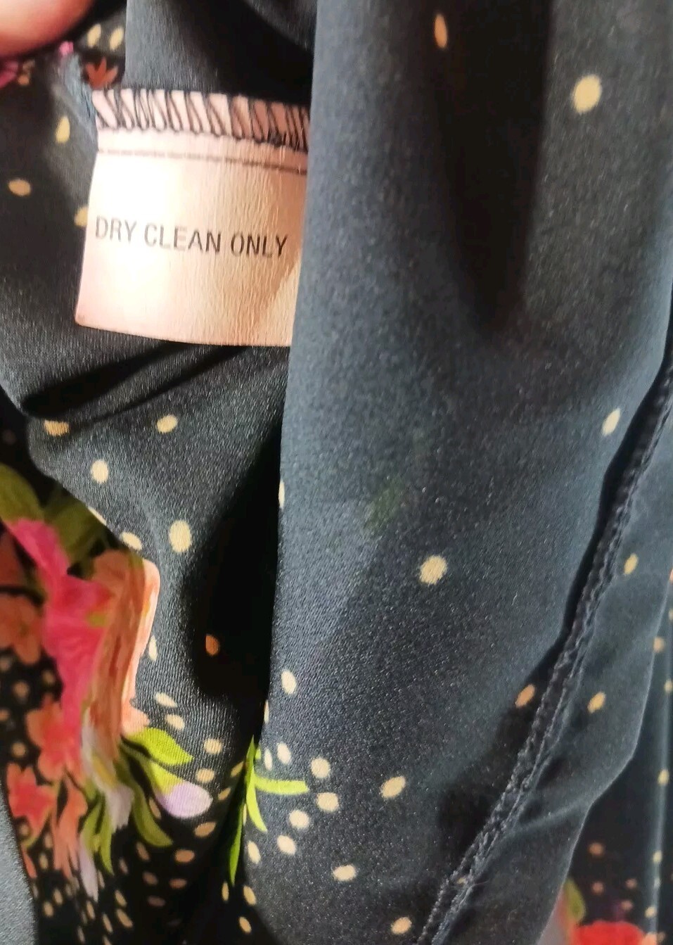 Vintage Karl Logan Long Sleeve Shirt My Cup Of Tea Black & Floral Size 9