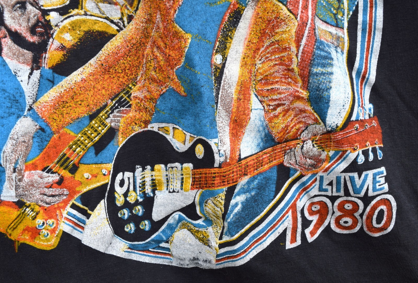 Vintage THE WHO Live 1980 Keith Moon Tribute Concert Graphic T-Shirt Band Music