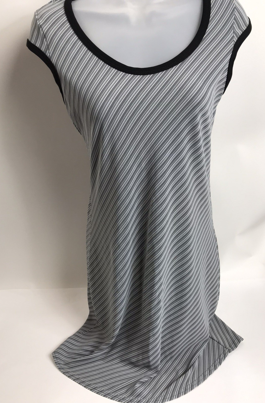 Joule Women’s Vintage 90’s Black Stretch Striped Geo Dress Retro Grunge L