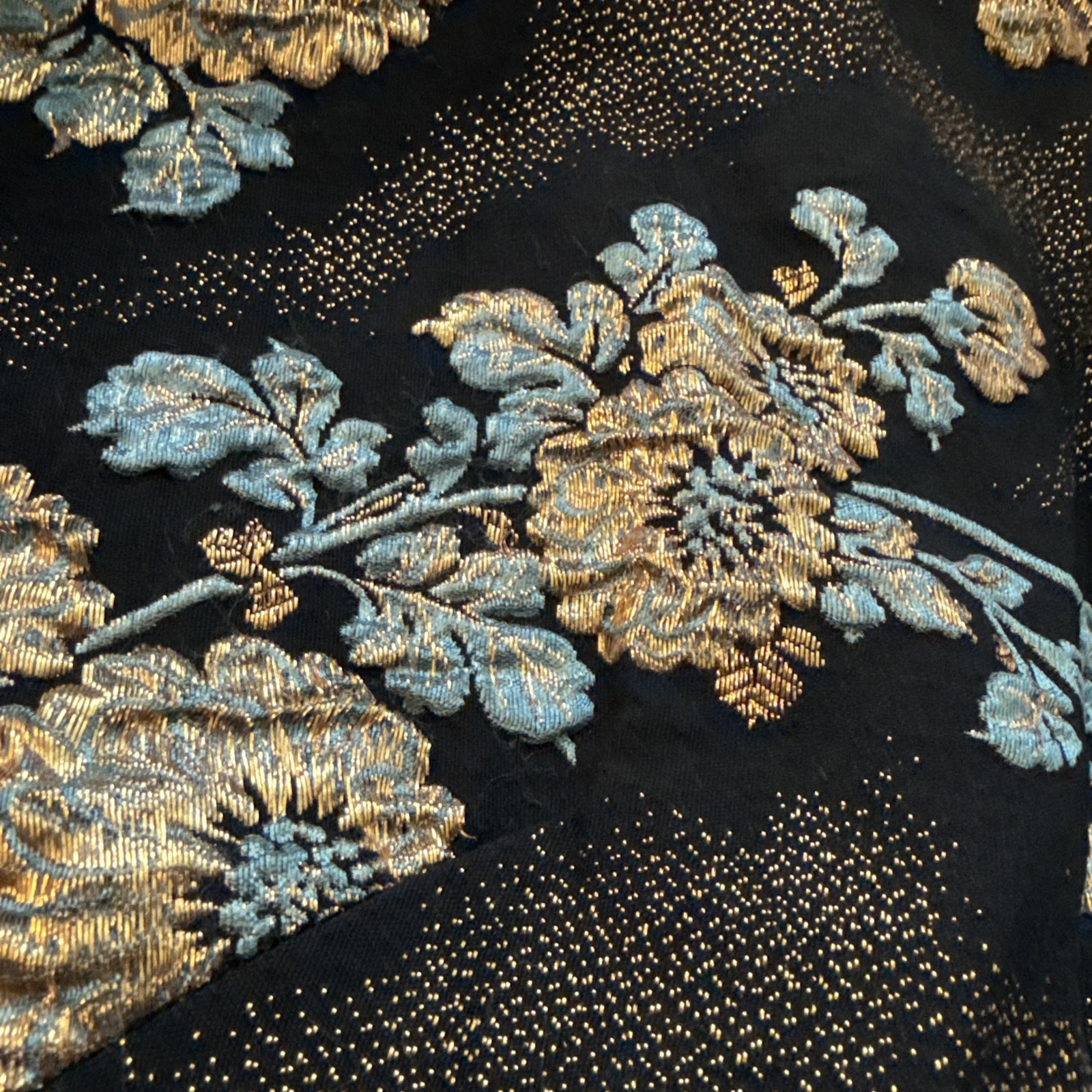 Vtg 1960s Linda of California Dress S Metallic Brocade Floral Cocktail Wiggle