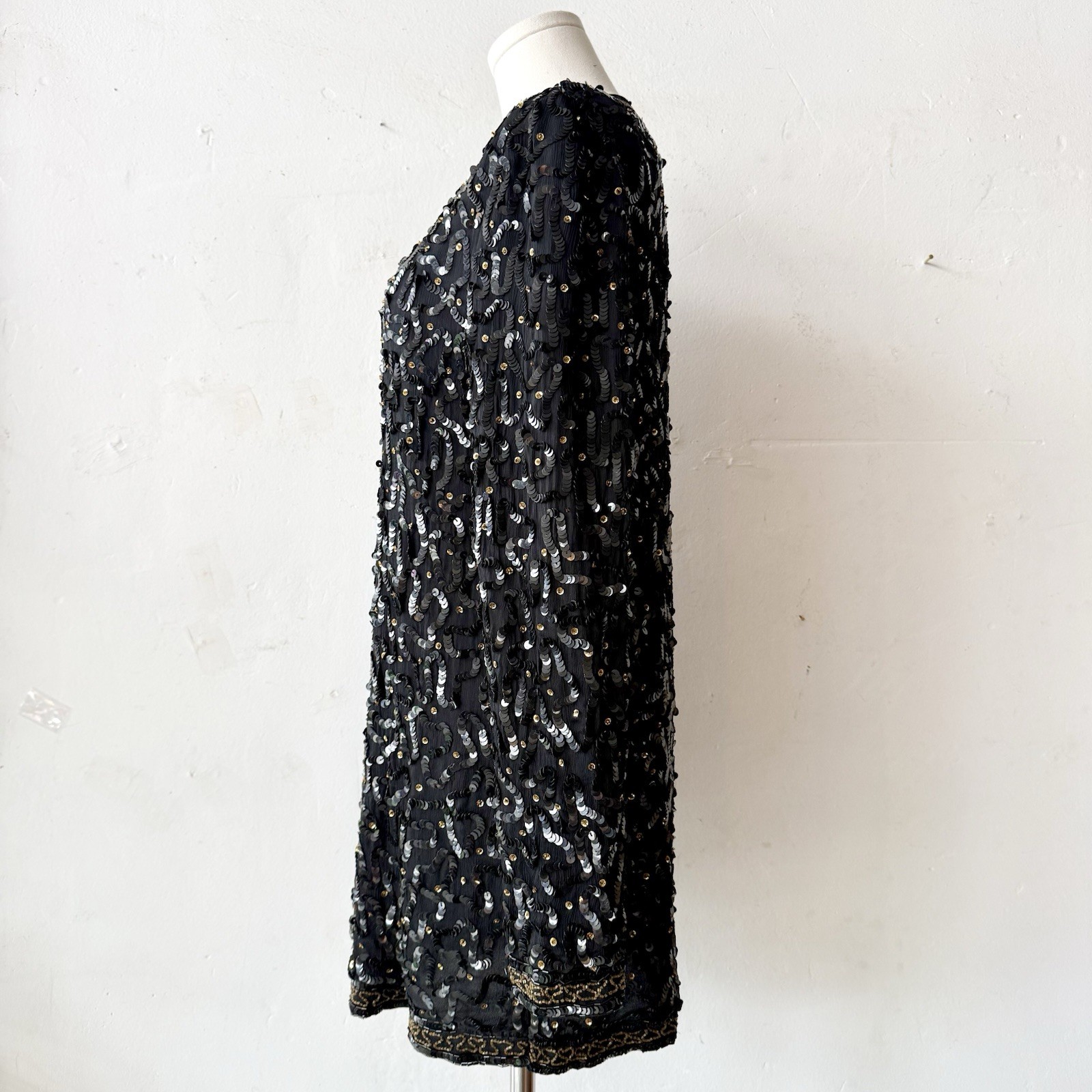 1980’s~1990’s All Silk Beaded & Sequin Jacket By Style works •S/M