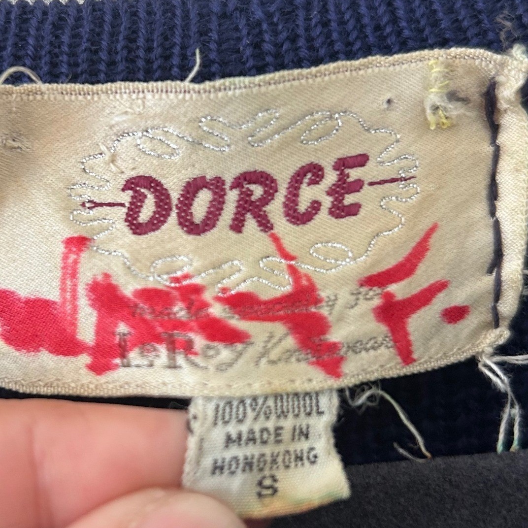 Vintage Dorce for LeRoy Knitwear Wool Old Money Preppy Cardigan Sweater SZ S