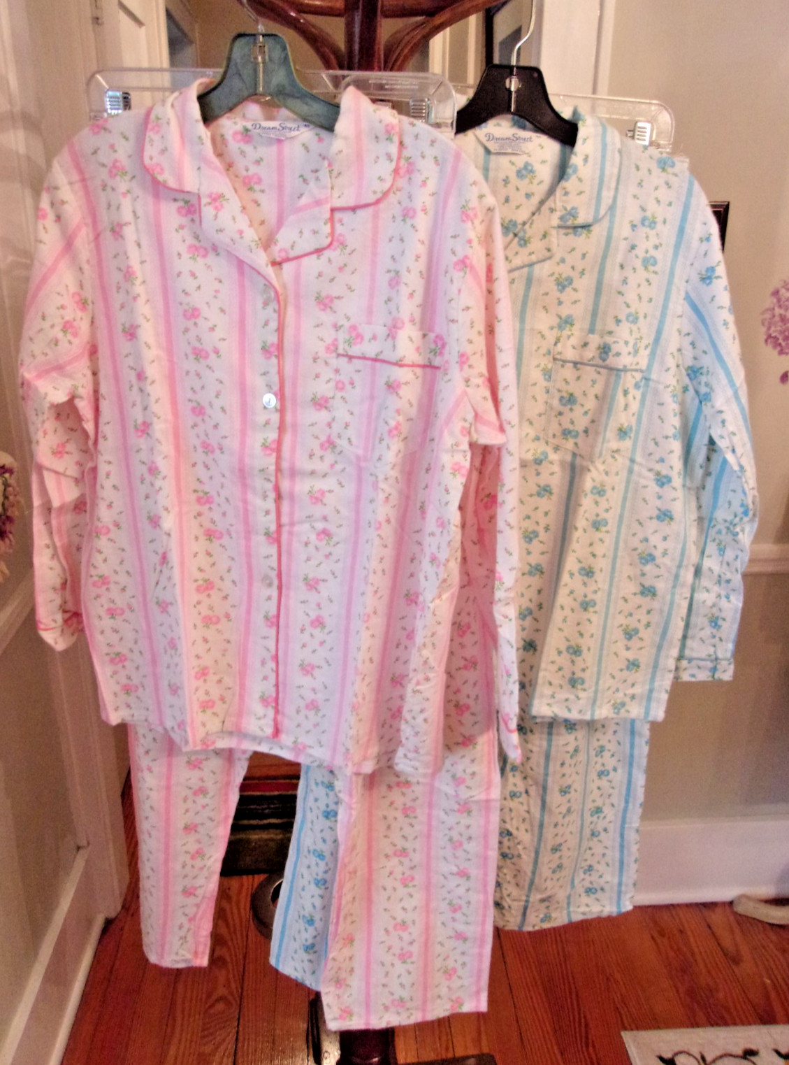 2 Pair Vintage „DREAM STREET” Pajama Set Cotton Size 40 NWOT