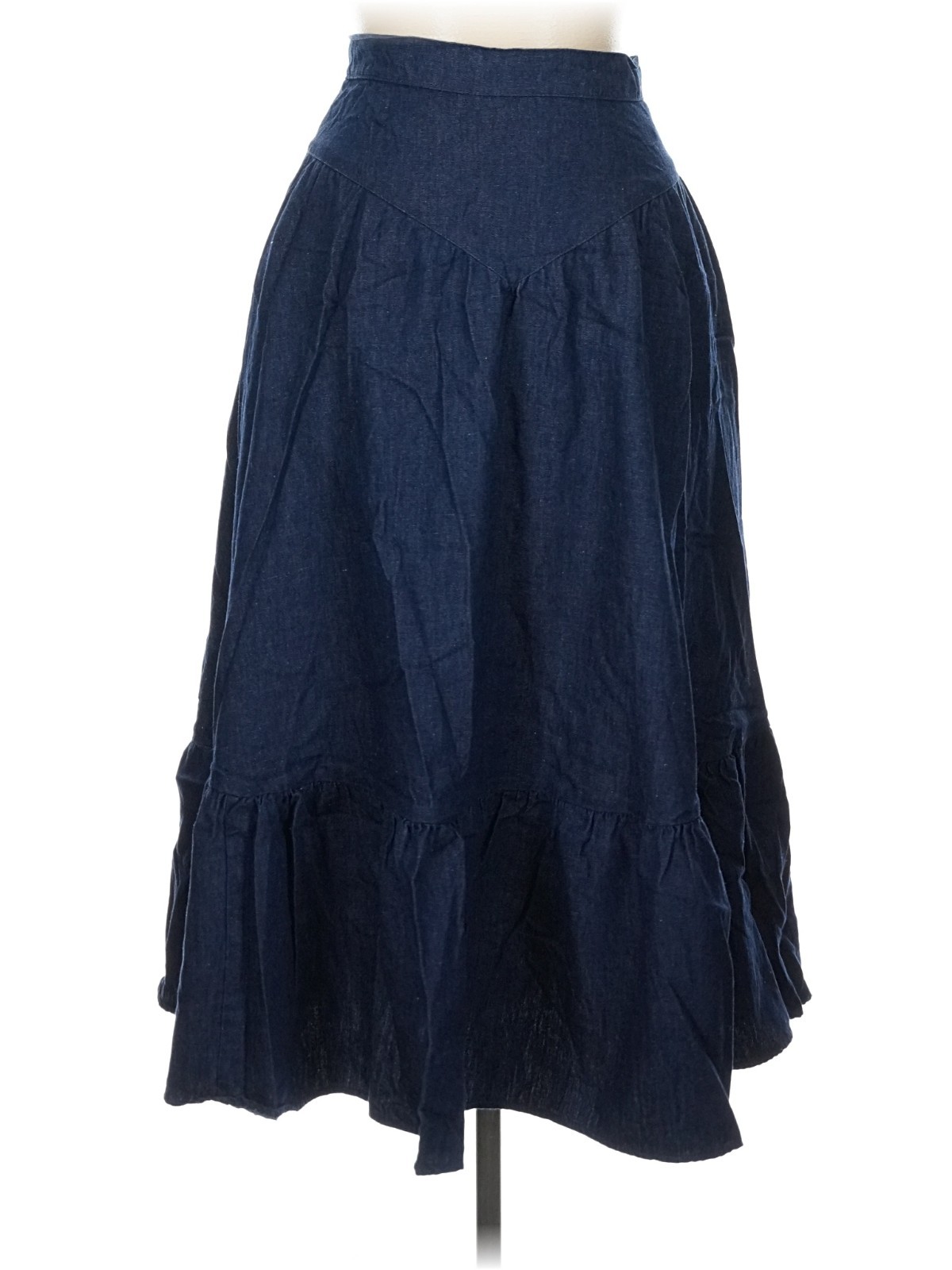 JESSICA’S GUNNIES GUNNE SAX 1970s Dark Washed Denim Prairie Skirt 11 VINTAGE EUC