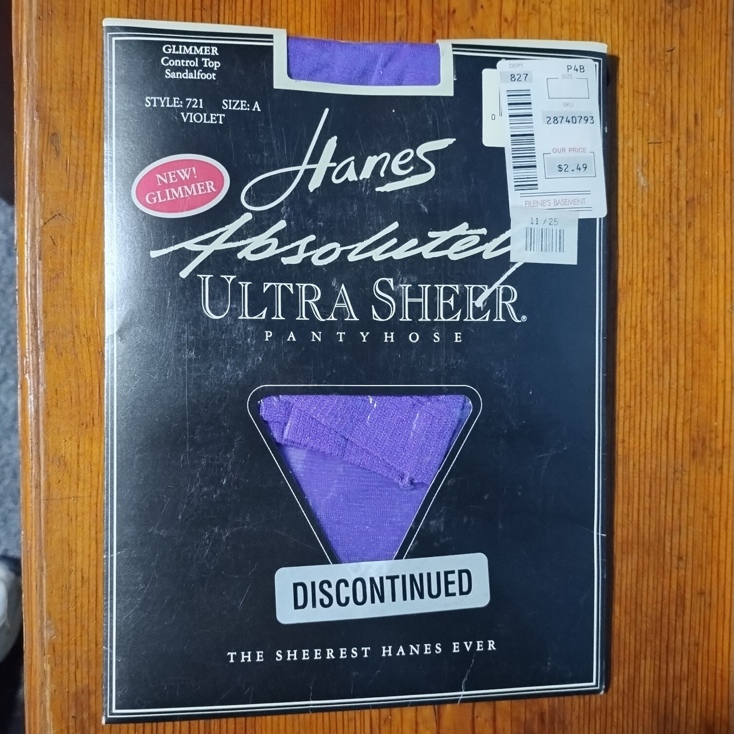 Hanes Absolutely Ultra Sheer Pantyhose Size A Glimmer Control Top Sandalfoot