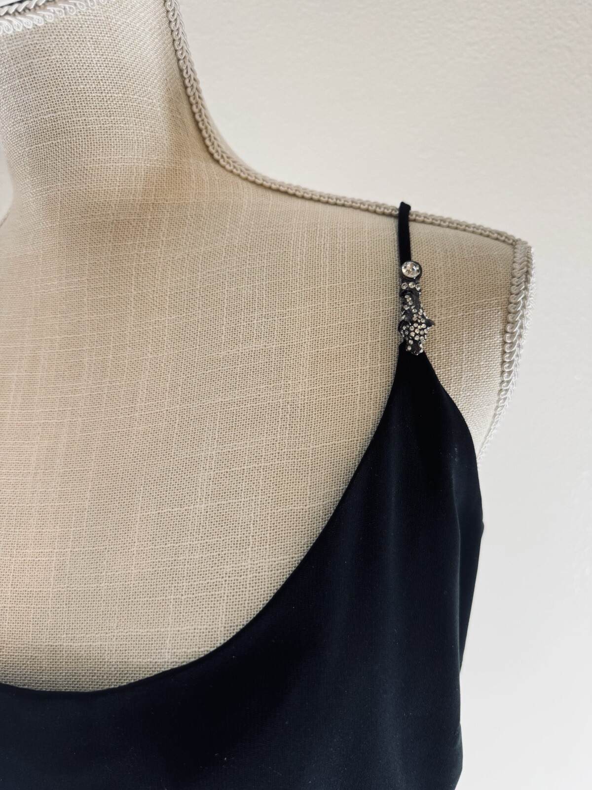 Vtg Y2K Maggy London Size 14 Black Cocktail Spaghetti Strap Dress with Bolero