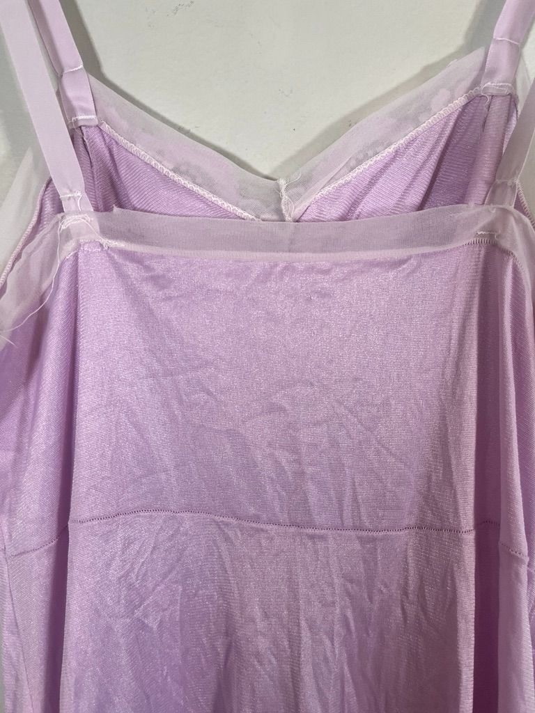 Vintage Floral Lace Slip Lingerie Purple Babydoll Pin Up Sexy Feminine 60s 70s
