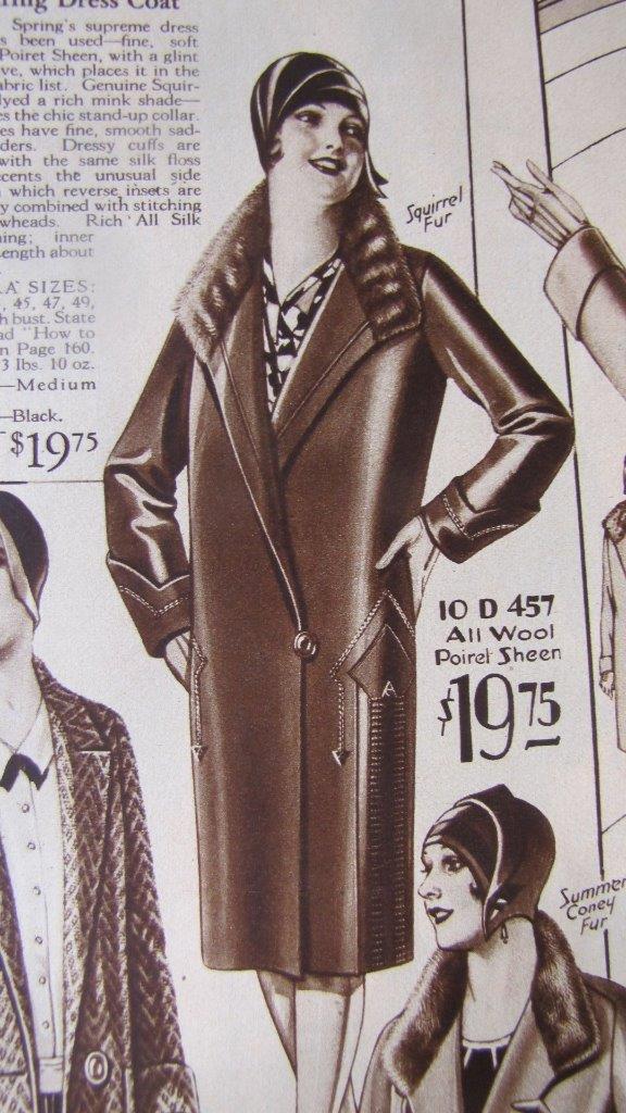 1920S BLUE ART DECO COAT SIDE STITCHING & PLEATS MED/LG CELLULOID BUTTONS
