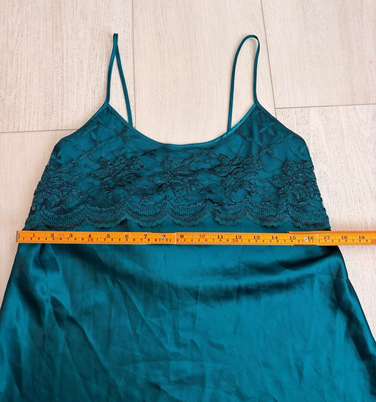Vintage Prvt Luxuries Satin Slip Dress Lingerie Sz S Green Embroidered