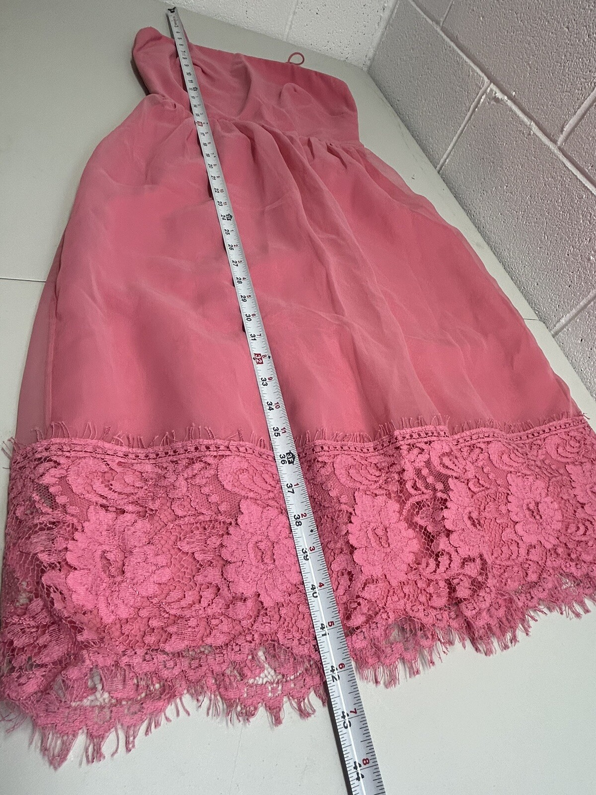 VTG Jc Penney Penny Pink 2 Piece Formal Raw Lace Dress Barbie NWT 80s 9/10 C1