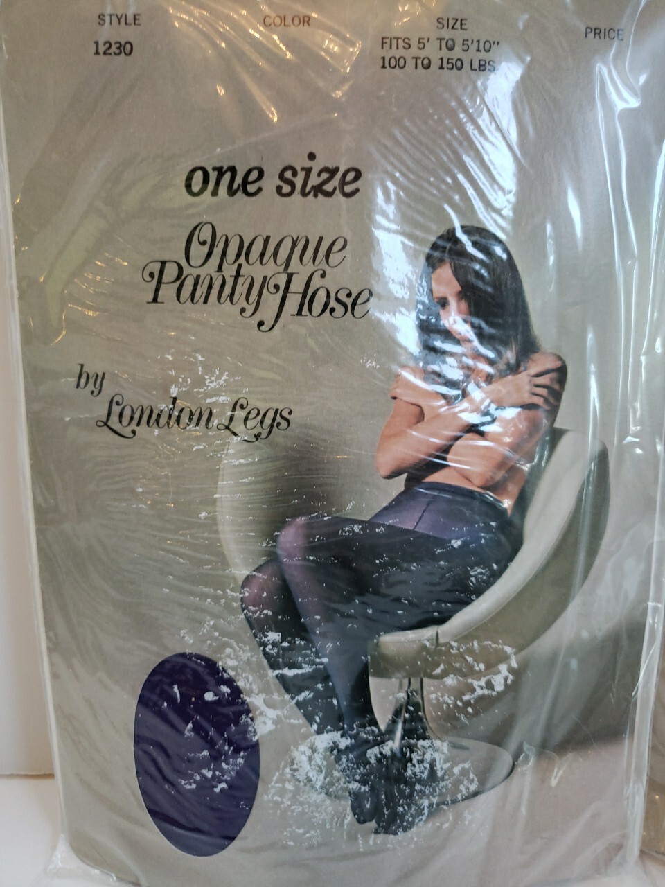 Vintage Mod 1960s London Legs Nylons Tights New NIP Purple Yellow One Size