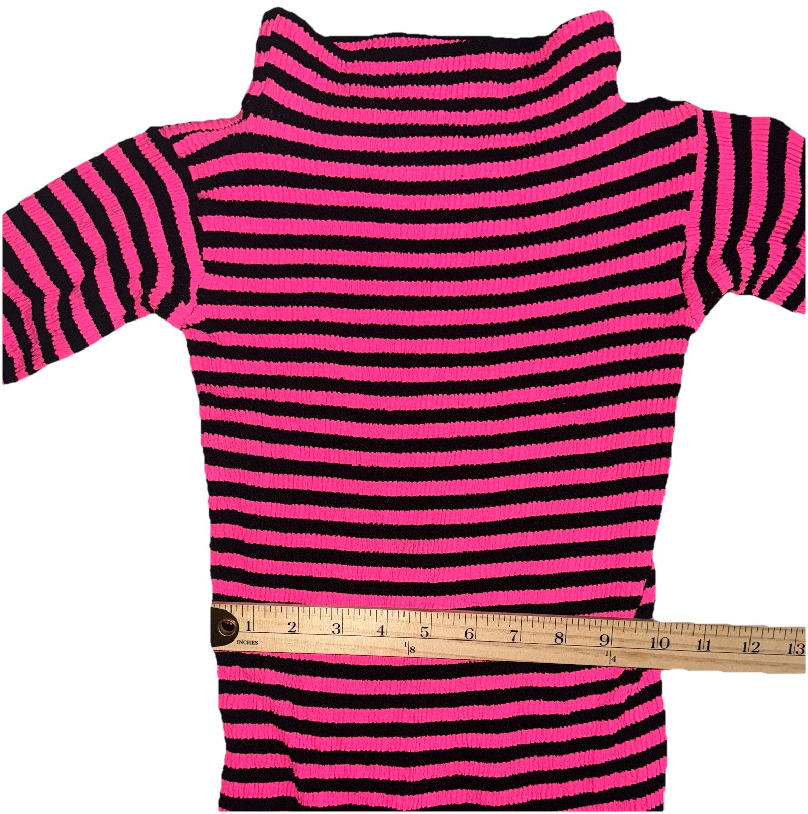 Vintage 80’s Bodycon Pink And Black Striped Dress Small/Medium