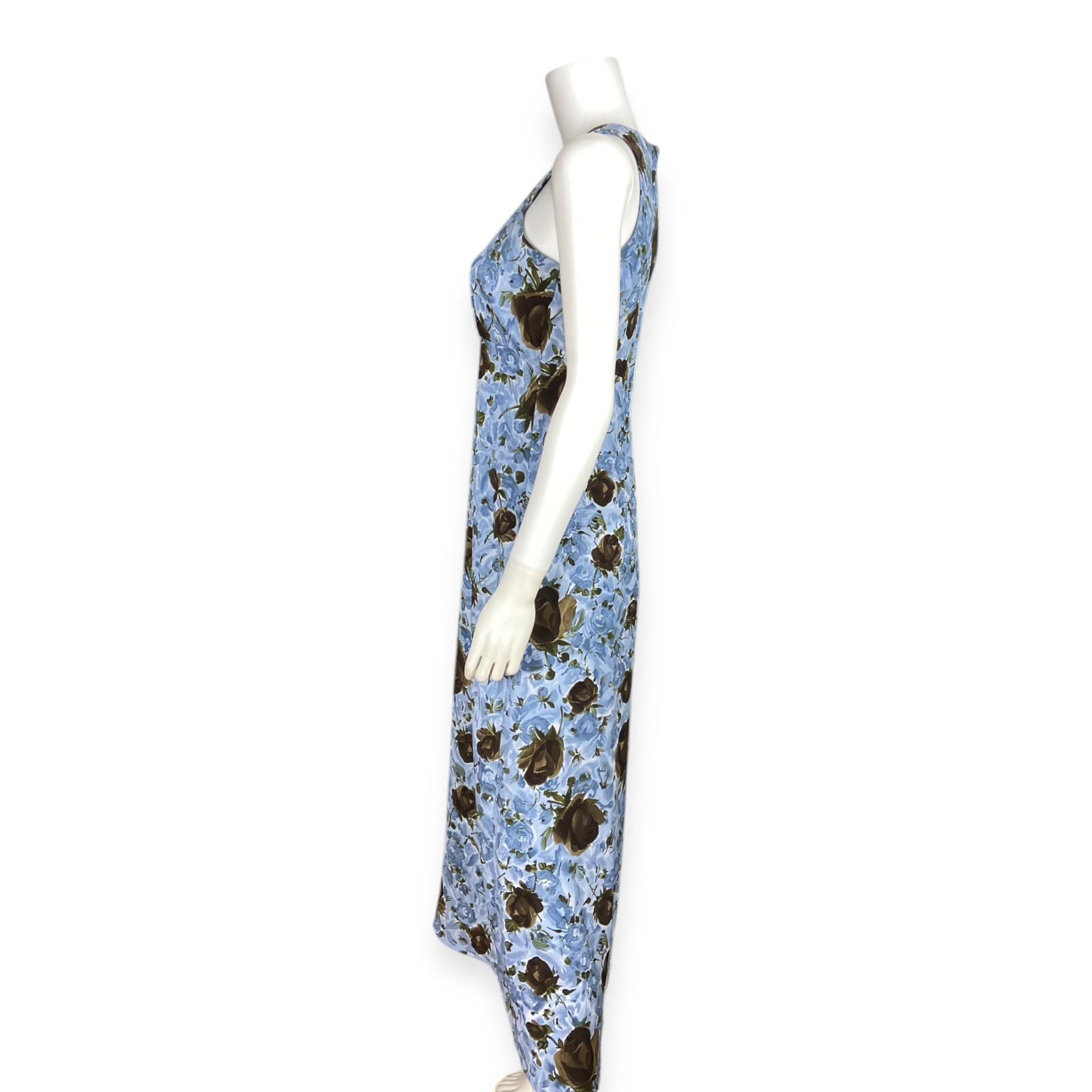 Byer Too! California Women’s VTG 90s Blue Floral Grunge Midi Dress 3