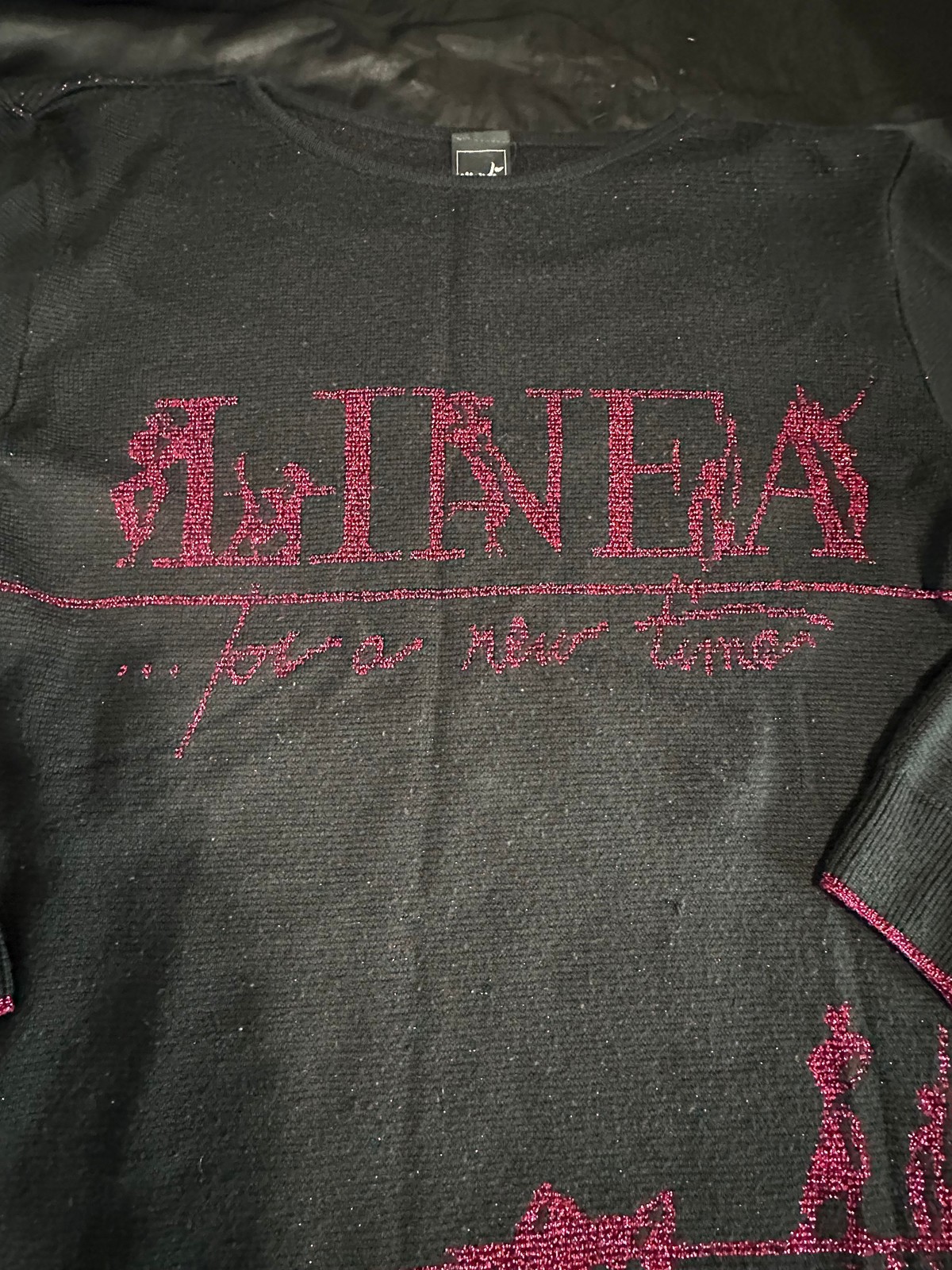 Mondi Vtg LINEA „For a new time” Women’s Sweater Size L Pink Metallic Germany