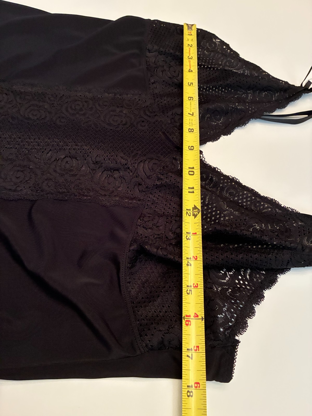 BODYFORM LACE FULL SLIP Short Dress Plus Size 3X Black STRETCH Smoother FEMME