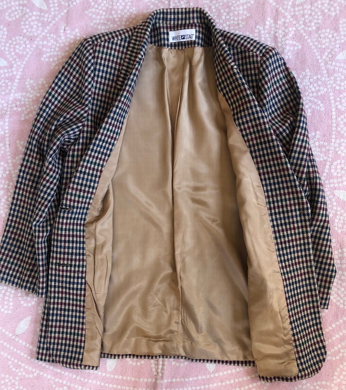 Vtg White Stag Womens 10 Multi Checked Blazer Pockets Lined Classic Preppy 90s