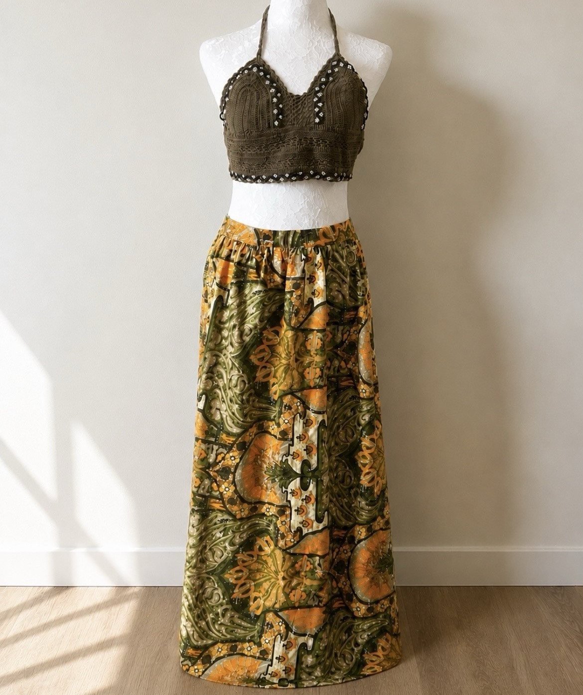 Rare Vintage Fashions of Hawaii 1960s Cotton Hawaiian Wrap Skirt | S