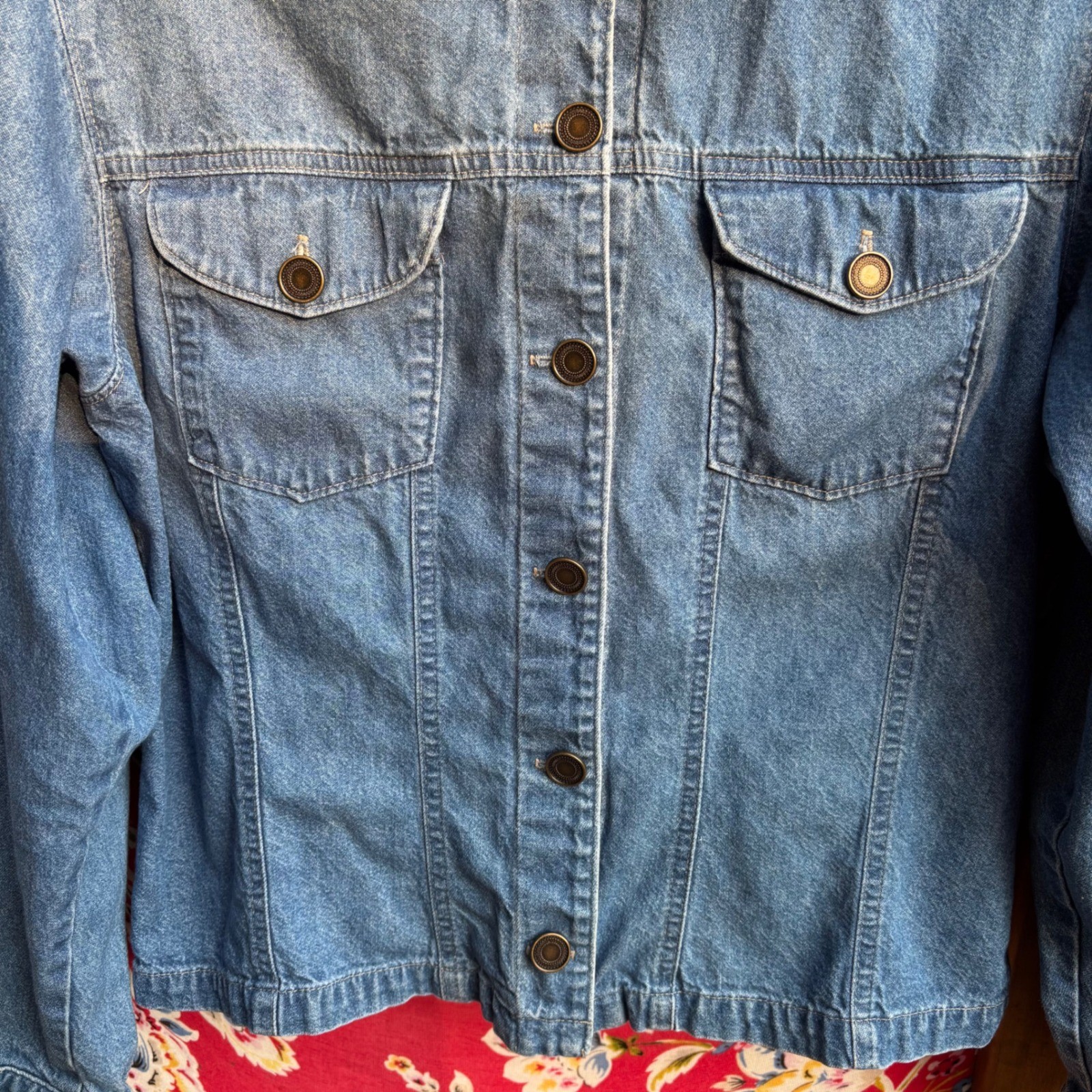 Vintage Denim Button Front Oversized Shirt Jacket Women’s Size M