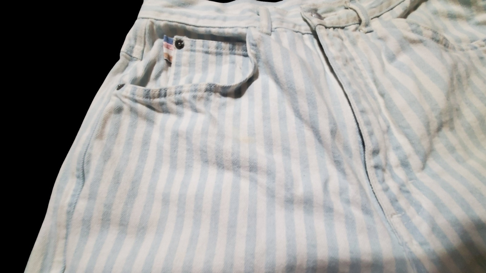 Vtg PS Gitano Blue White Striped Jeans 80s 90’s Proportionately Sized 12 Short