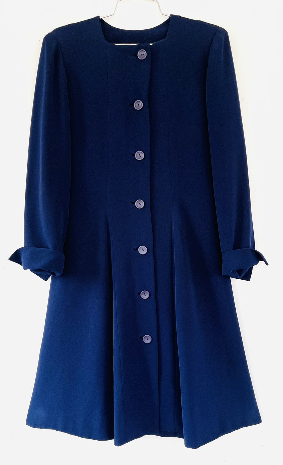 Vintage Pauline Trigere 1940s MCM Documented Wool Gaberdine Nip Waist Swing Coat