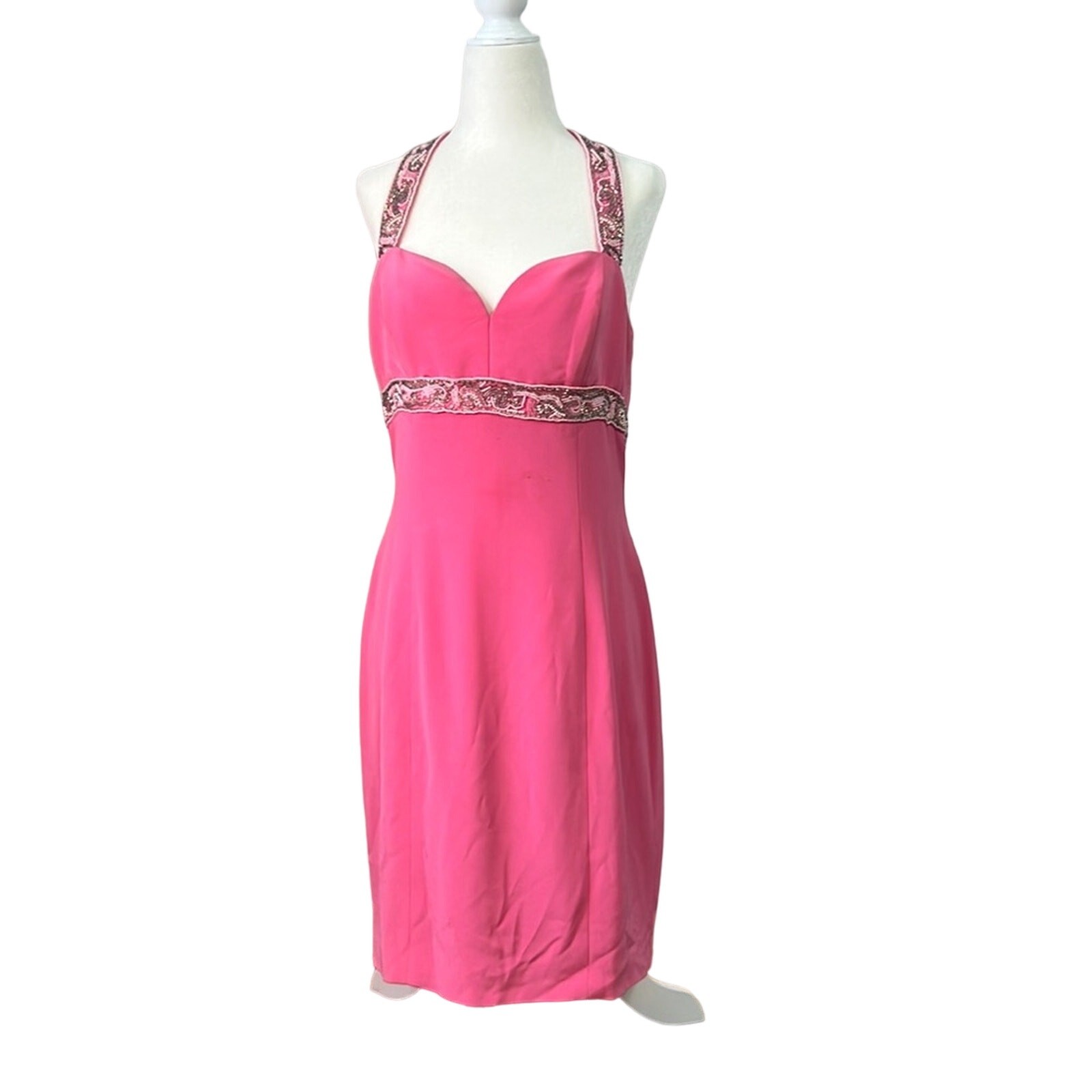 Vintage 90 Dress formal pink Oleg Cassini Black Tie Nieman Marcus