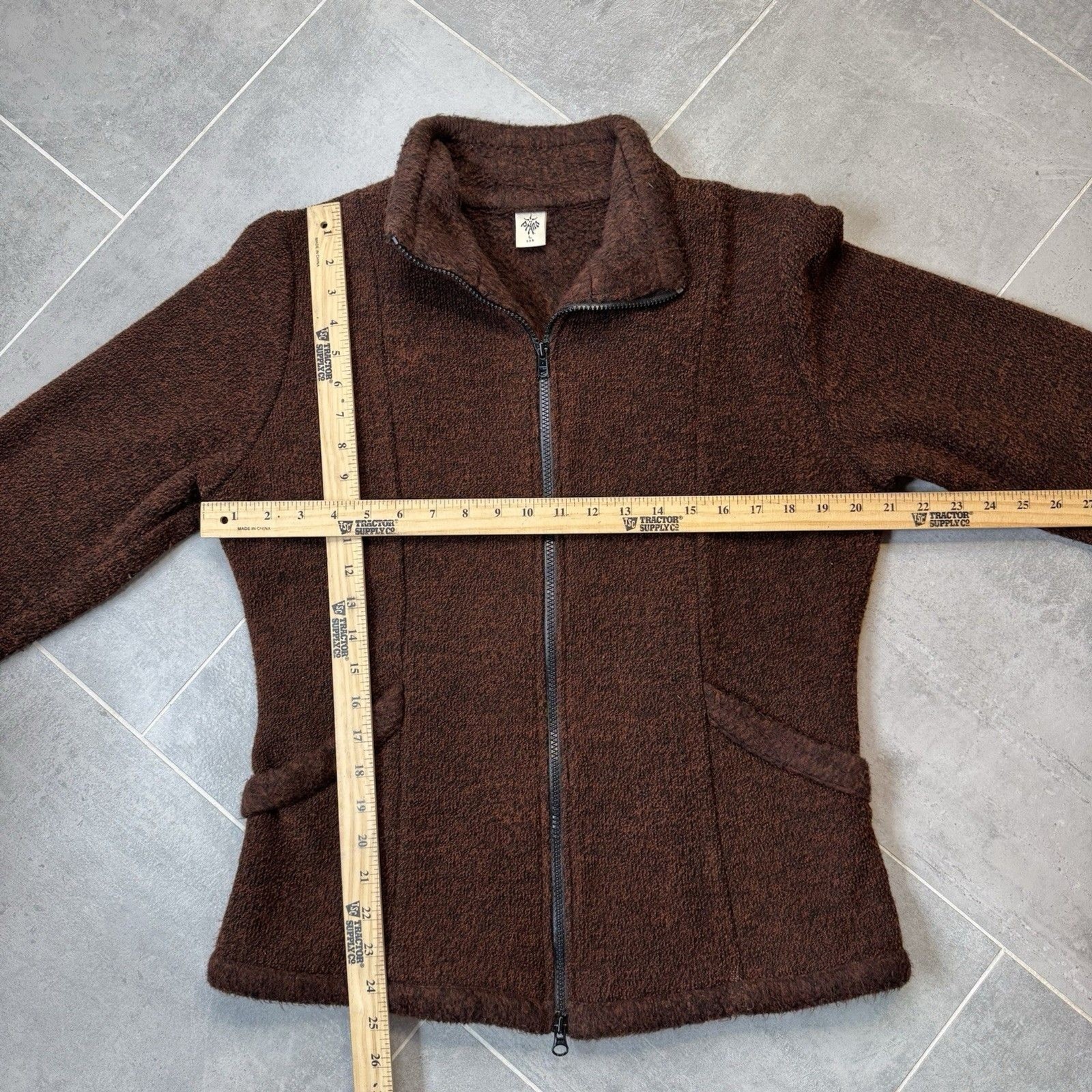 Prana Women’s Sherpa Fleece Jacket Maroon Full Zip L Vintage Made in USA