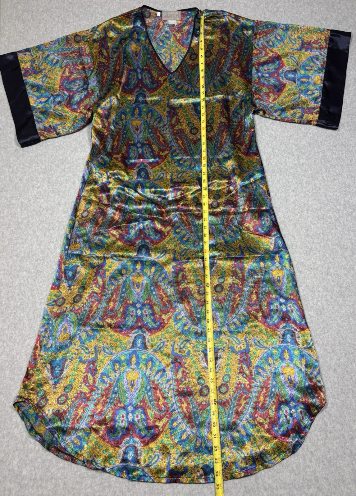 Vintage R Michael Alan Multicolor Mumu Silky Large Sleeves Size Medium
