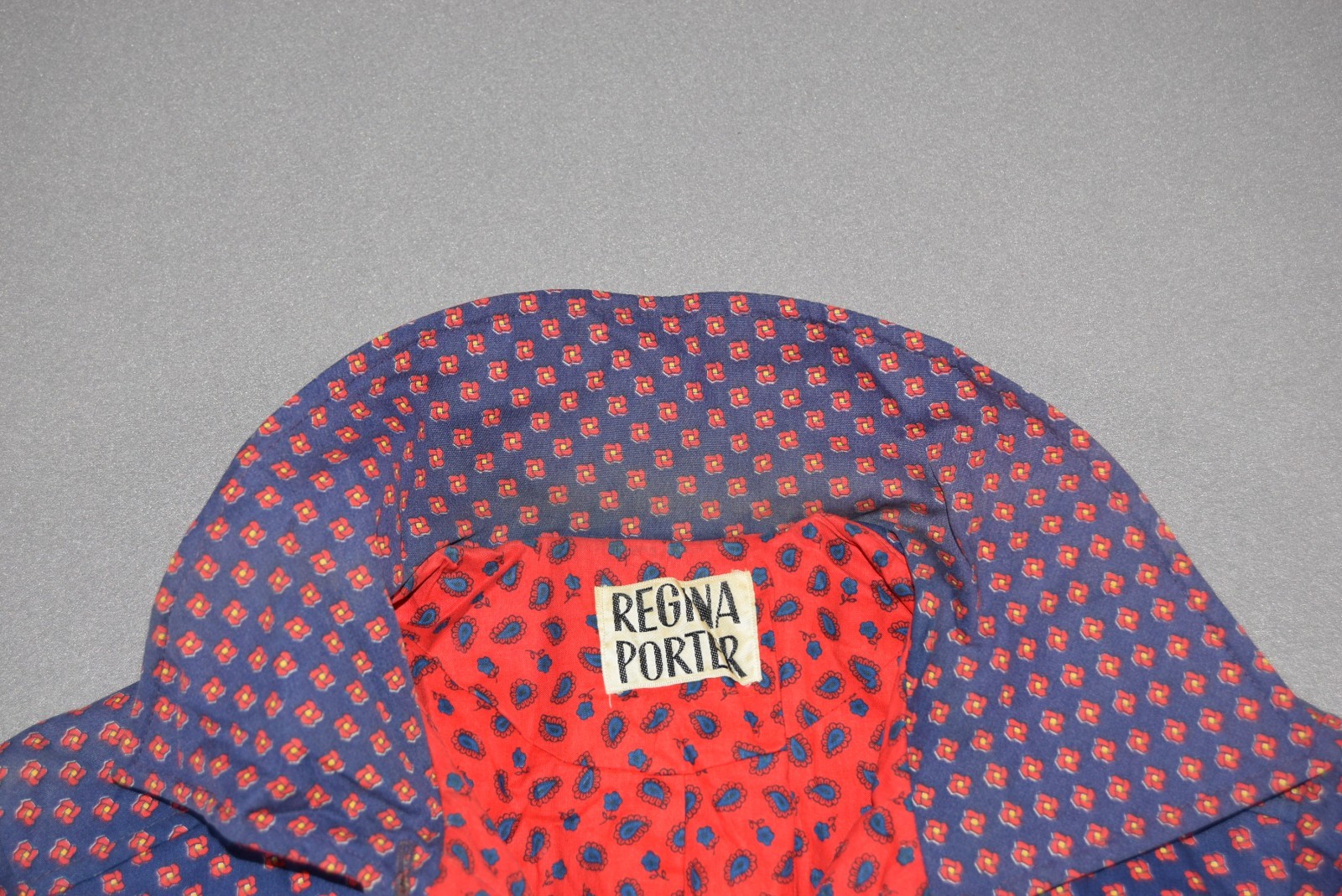 Vintage Regina Porter Dress Womens Small Blue Floral Paisley House Day 70s