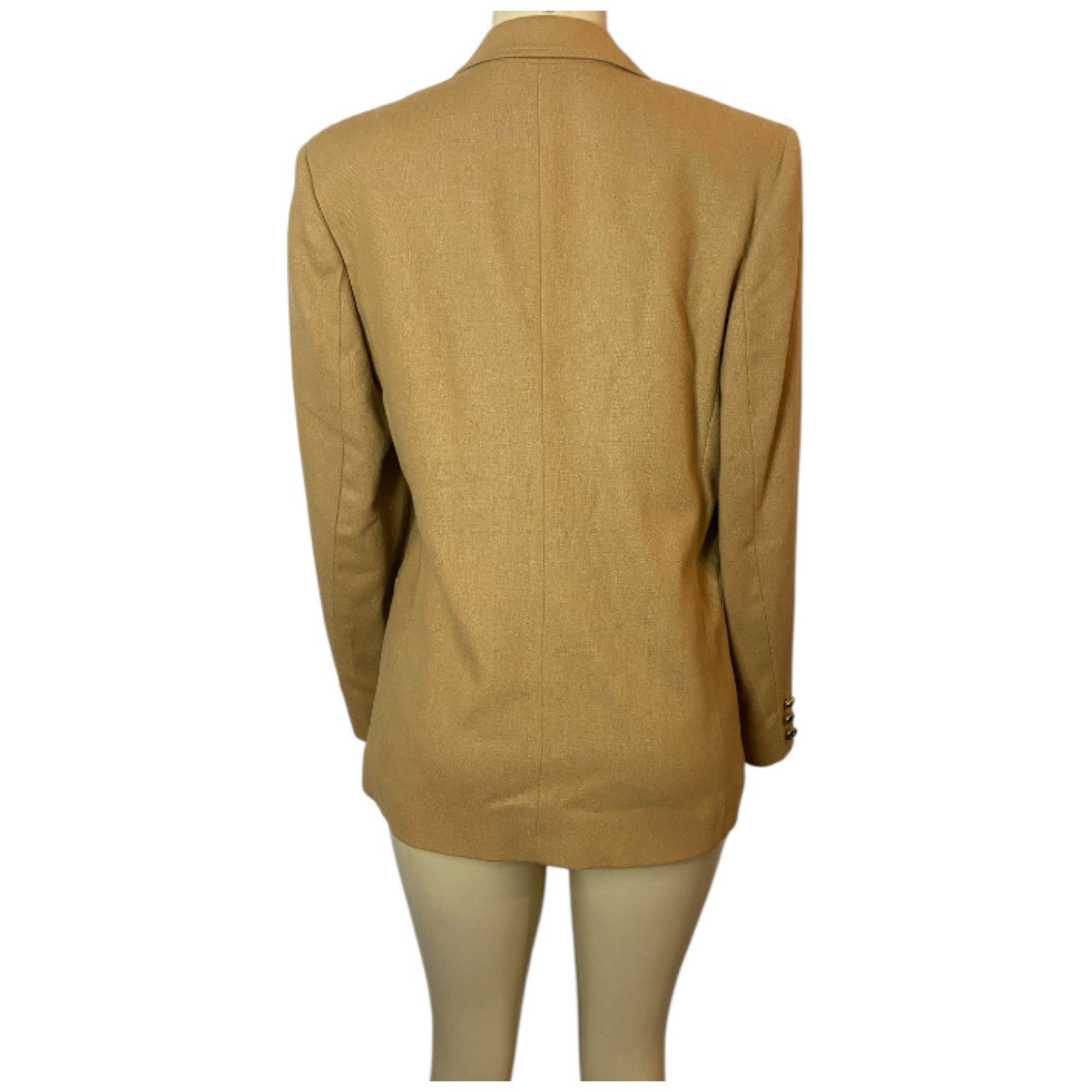 Y2K L.S. Ayres & Co Wool Blend Camel Blazer Jacket Equestrian Riding Size 12