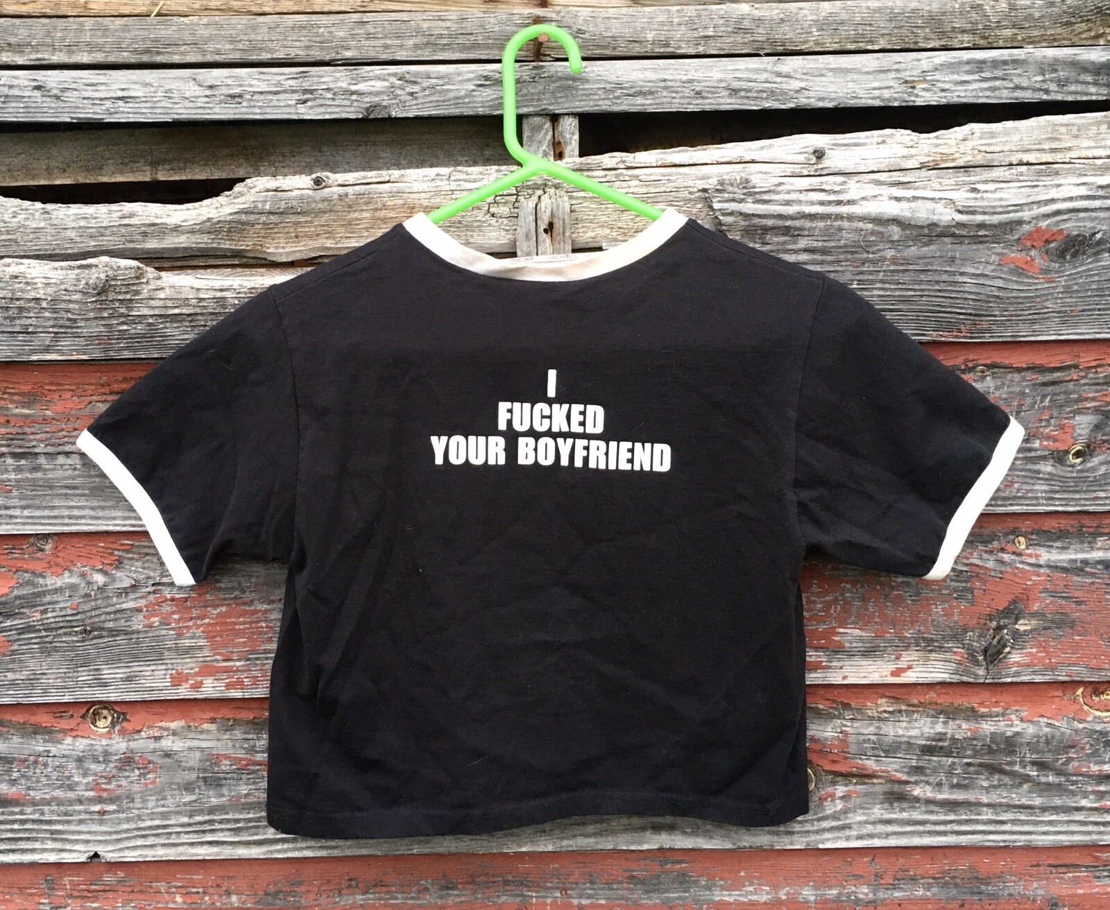 VTG 1990s MUTATE T-Shirt Crop Top Hardcore Mpls Industrial Mr YUK I F*** Your BF