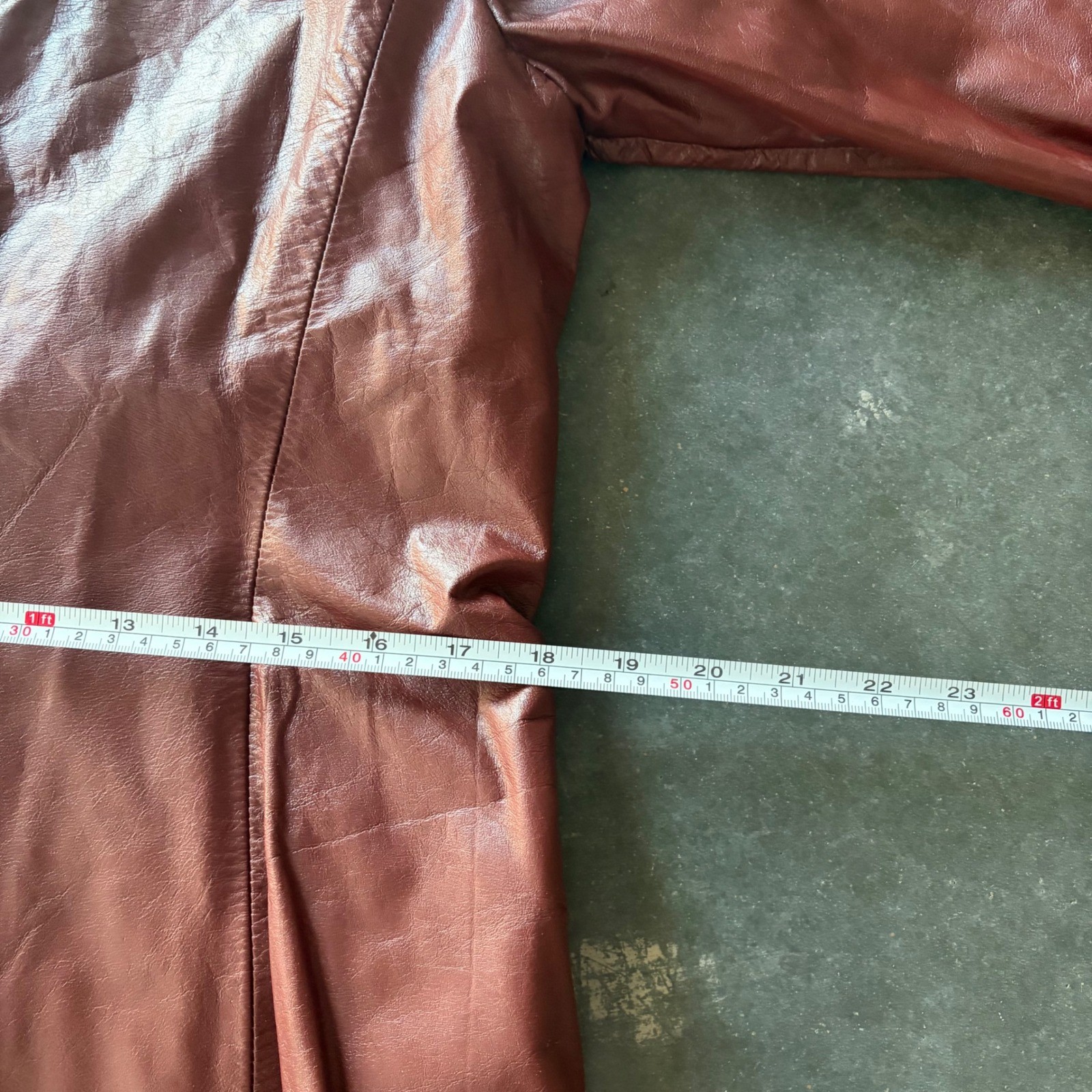 Vintage Genuine Leather Blazer Jacket Burgundy Maroon WPL 11935 Size 16