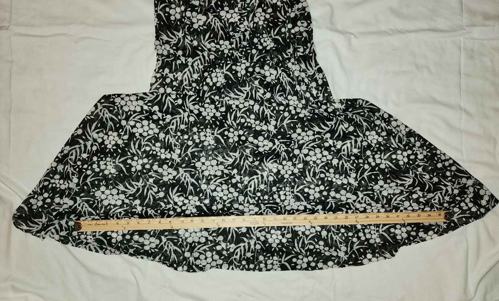 VTG Lady Carol Of New York Sheer Sleeveless Floral Black & White Dress Size 12
