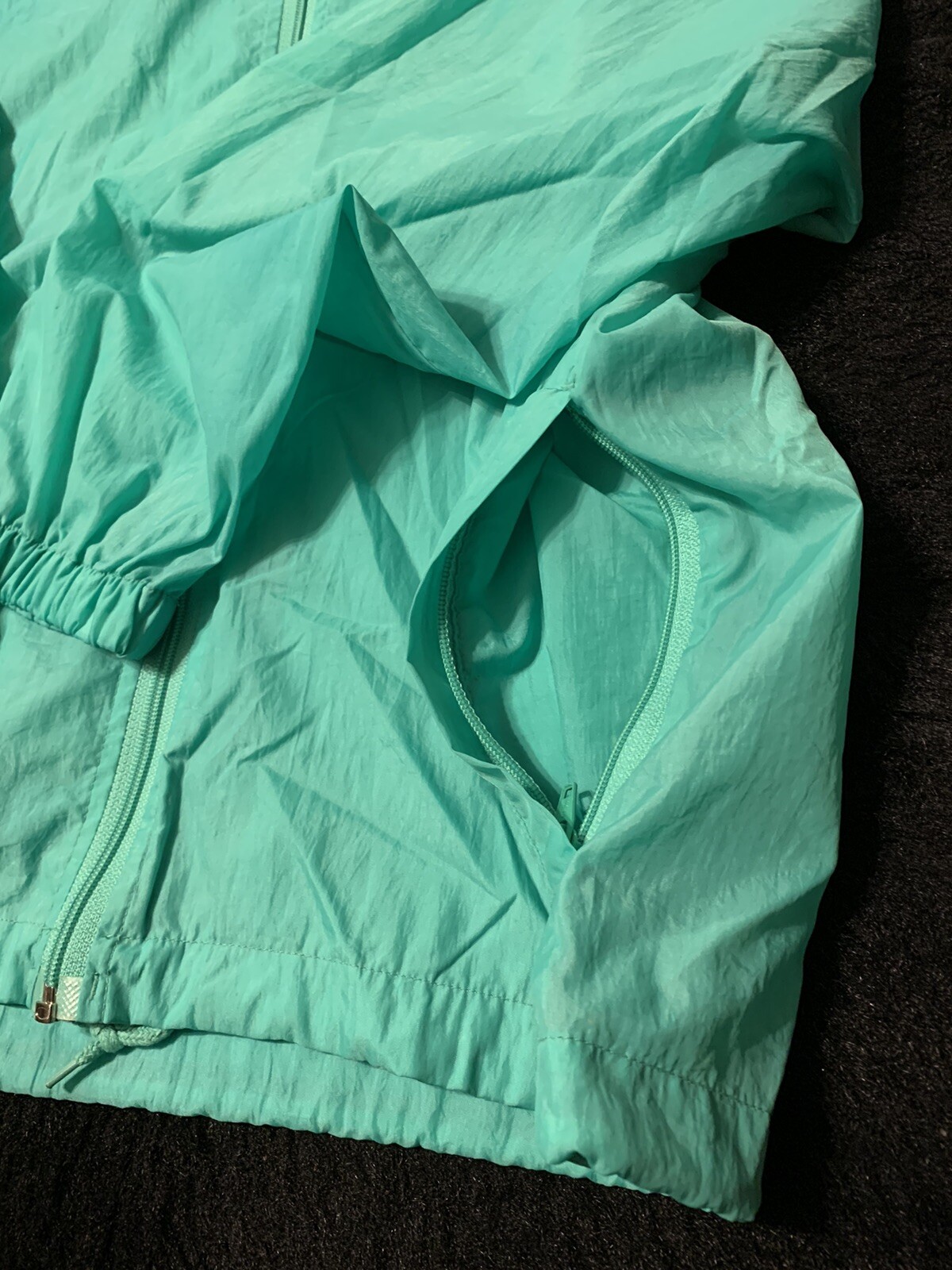 Vintage PRO Spirit Unisex Turquoise S Full Zip Pocket’s Nylon Wind-Breaker NWOT